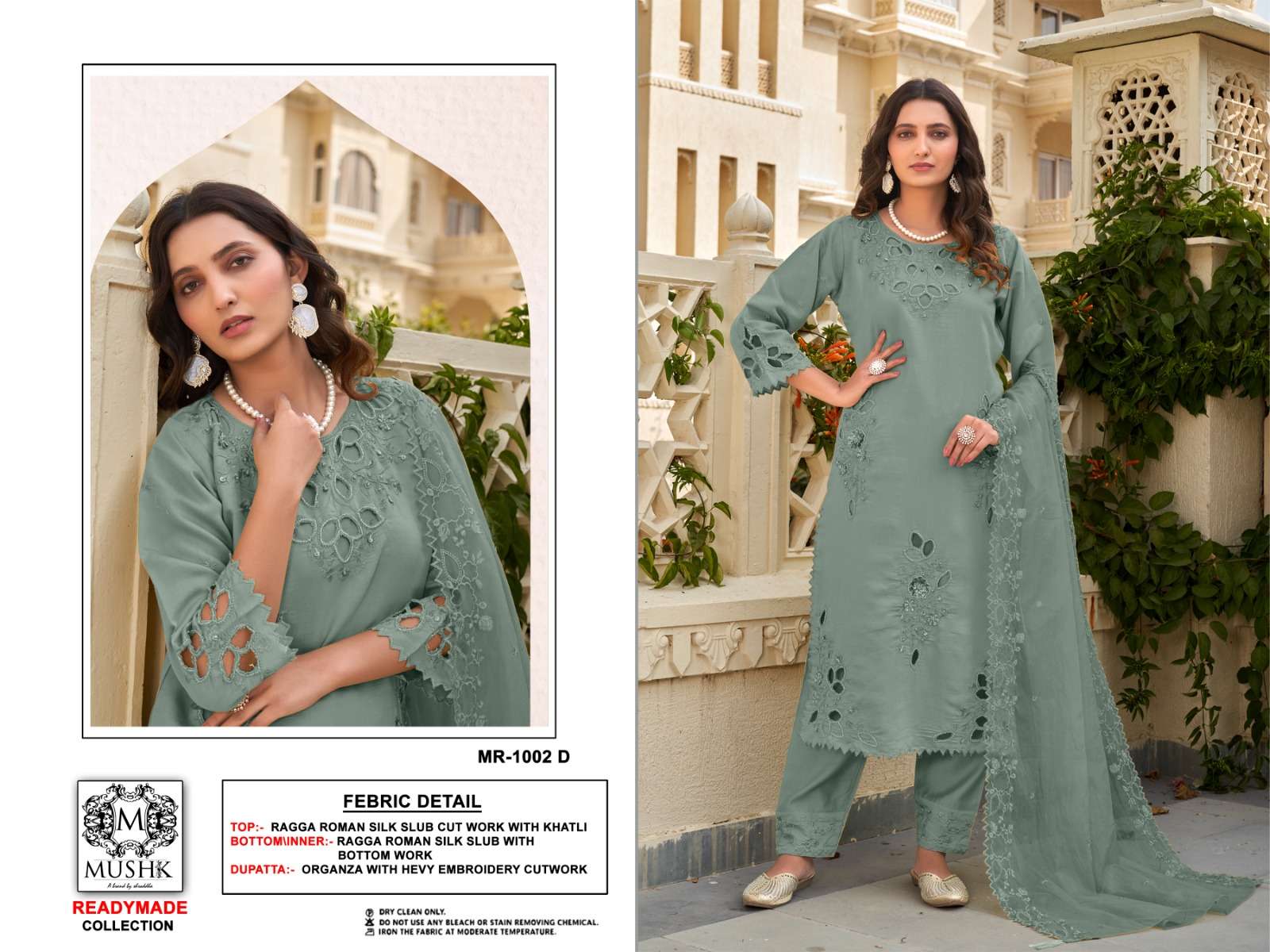 MUSHK MR 1002 SILK DESIGNER READY MADE PAKISTANI SUIT