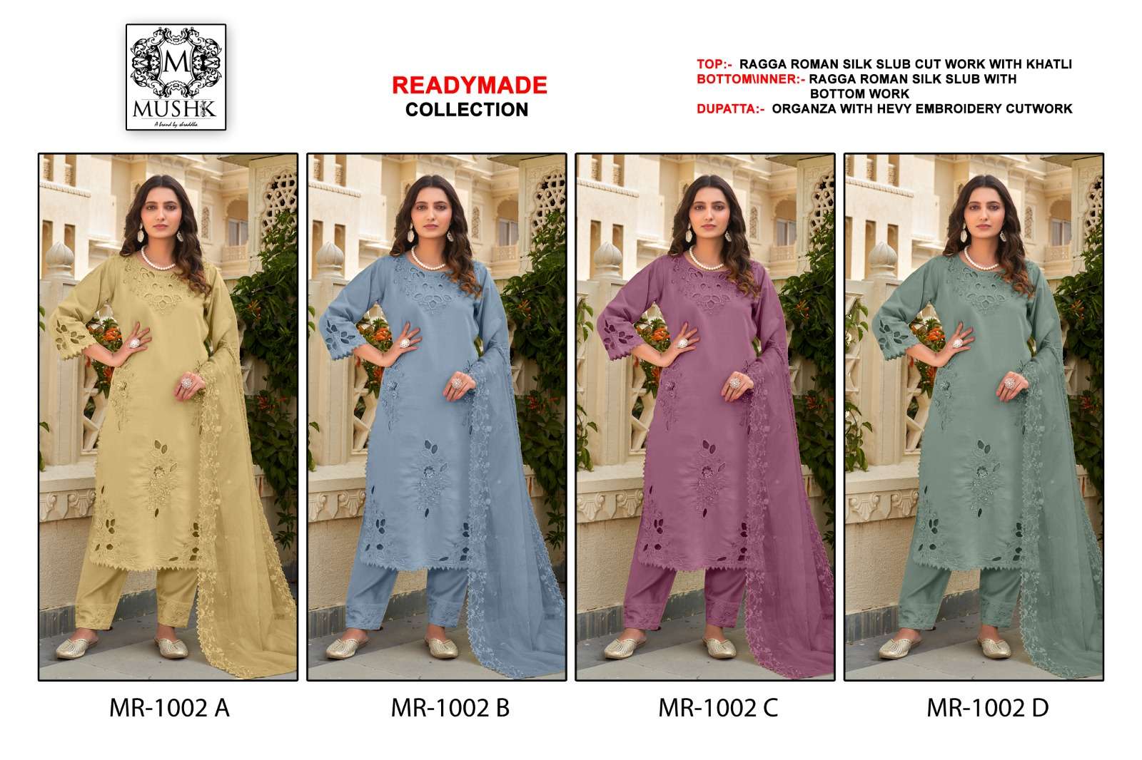 MUSHK MR 1002 SILK DESIGNER READY MADE PAKISTANI SUIT