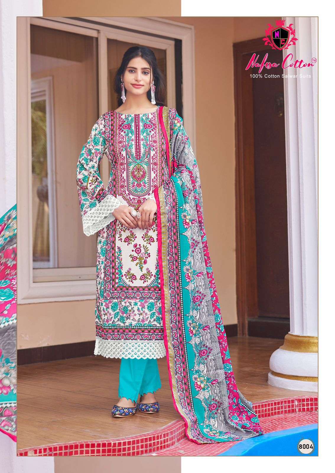 NAFISA COTTON MAHERA KARACHI SUITS VOL 8 COTTON DIGITAL PRINTS SALWAR SUIT