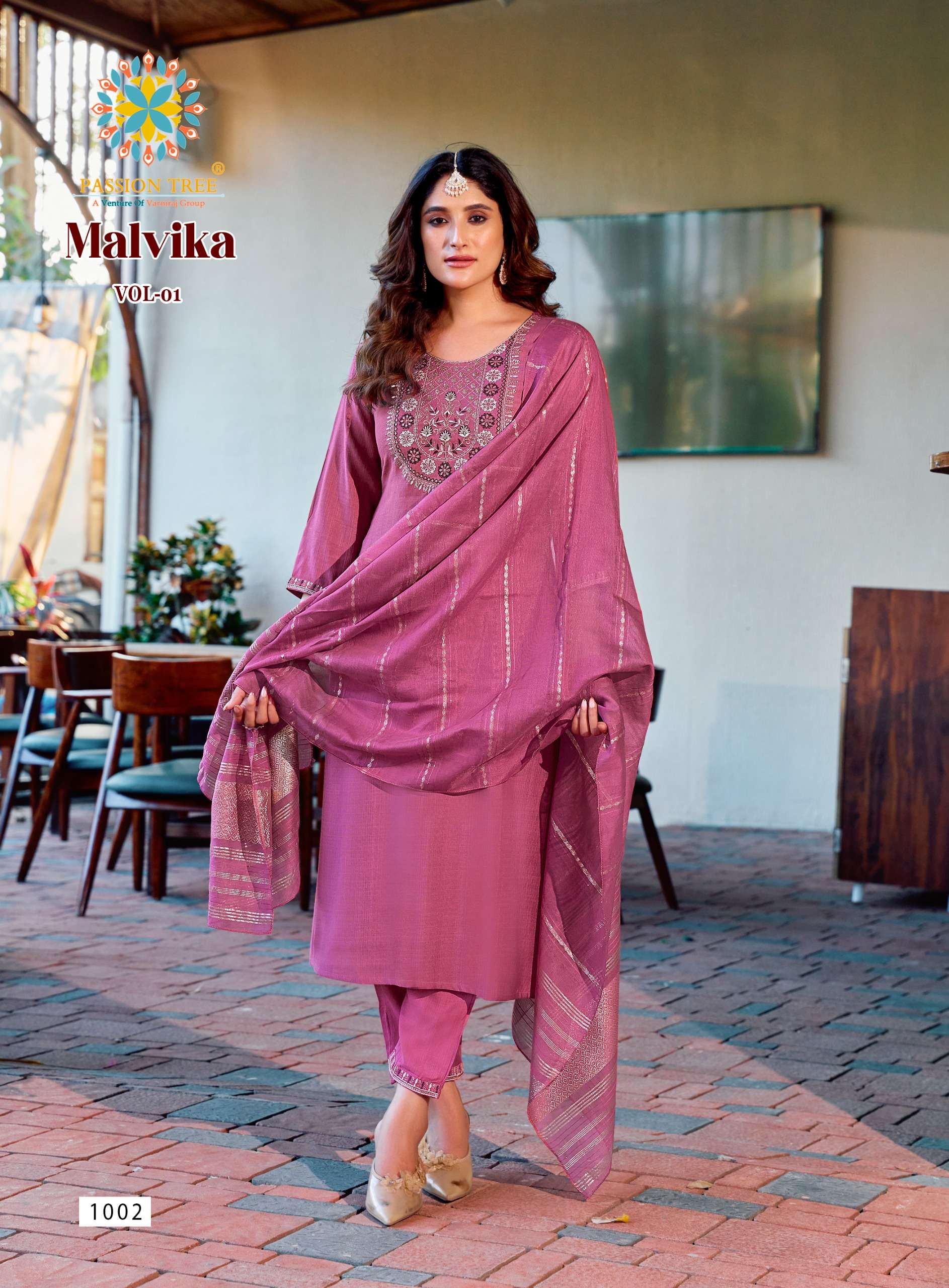 PASSION TREE MALVIKA VOL 1 SILK FANCY KURTI WITH PANT AND DUPATTA SET