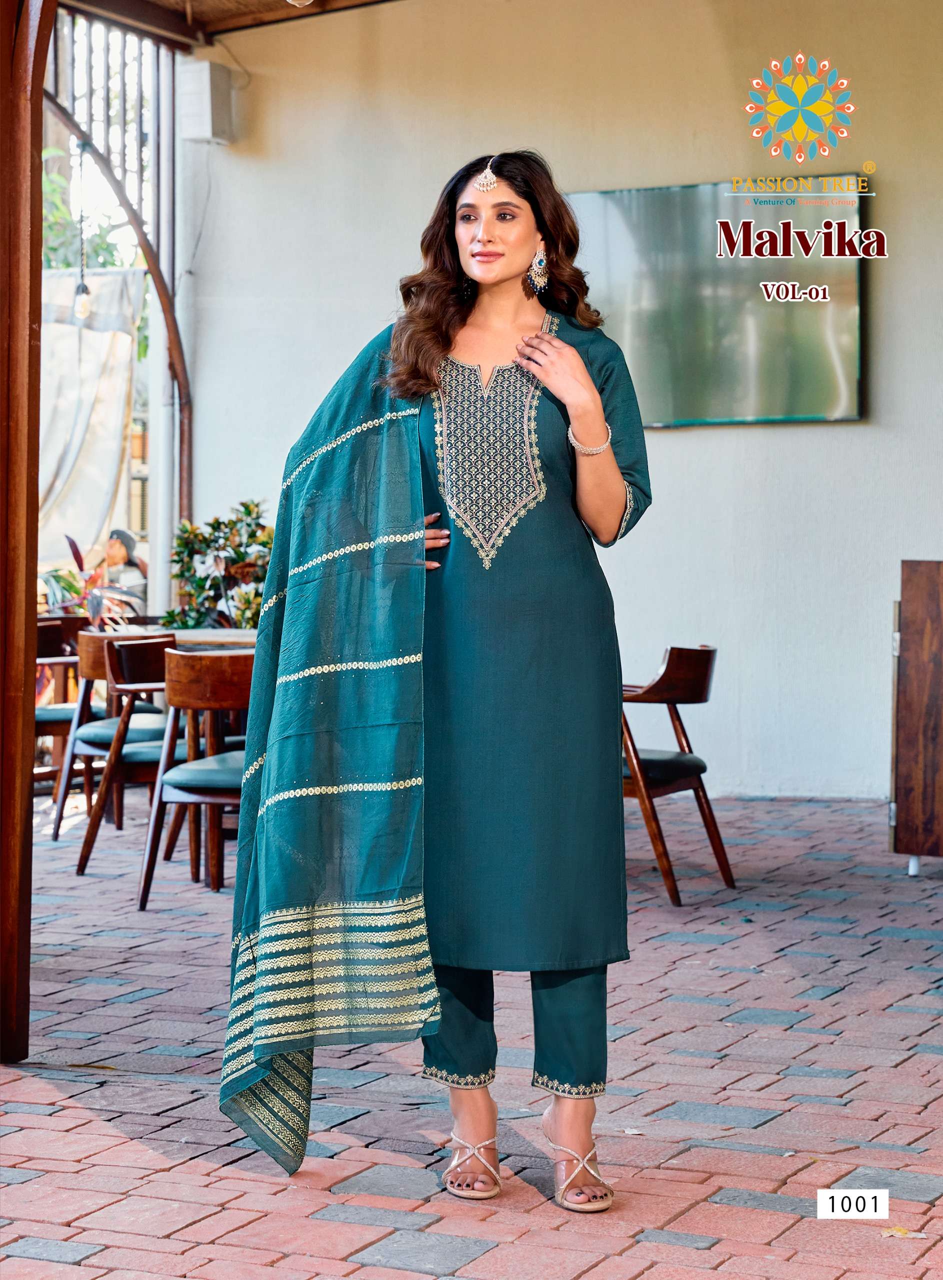 PASSION TREE MALVIKA VOL 1 SILK FANCY KURTI WITH PANT AND DUPATTA SET