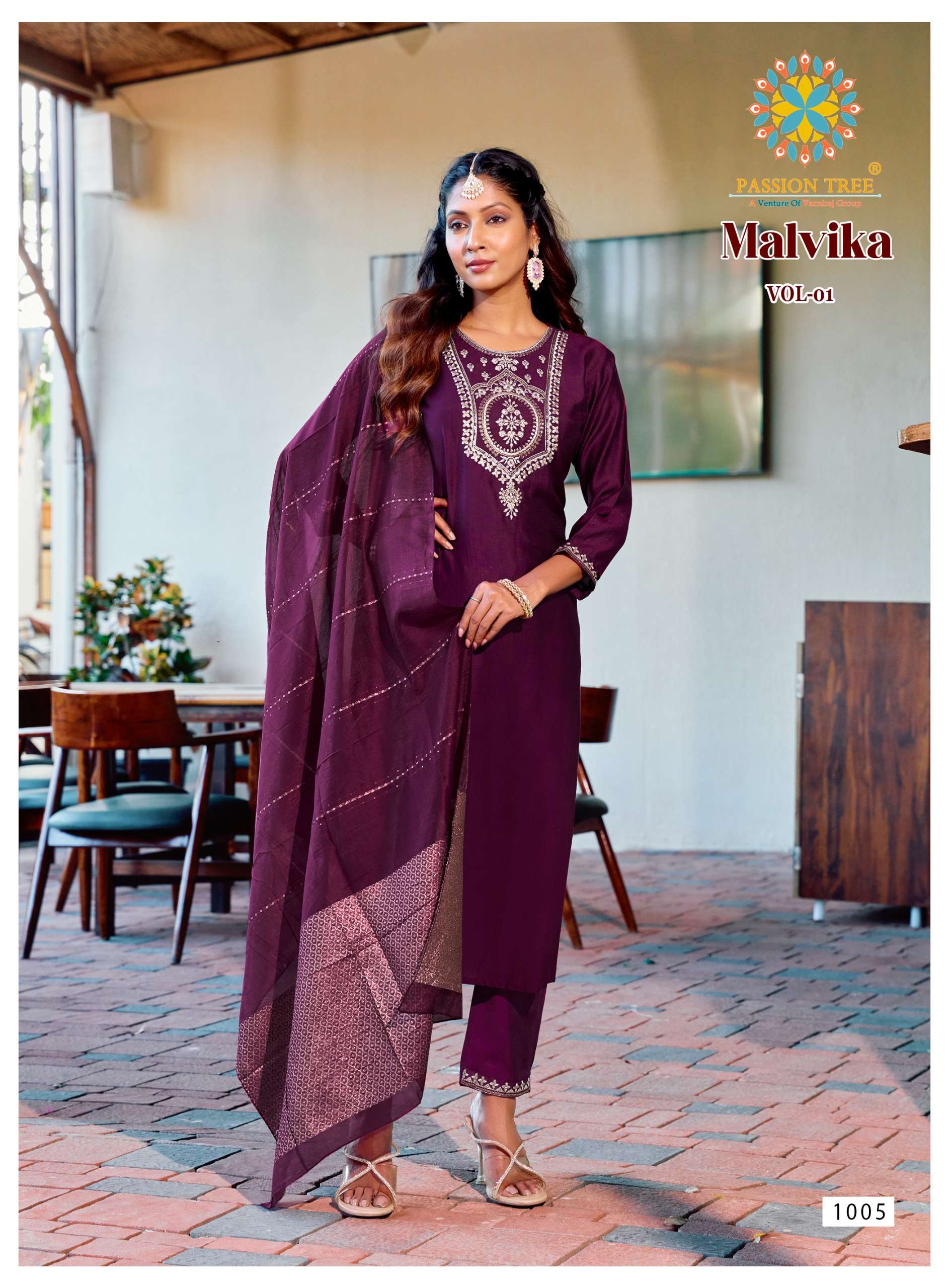 PASSION TREE MALVIKA VOL 1 SILK FANCY KURTI WITH PANT AND DUPATTA SET