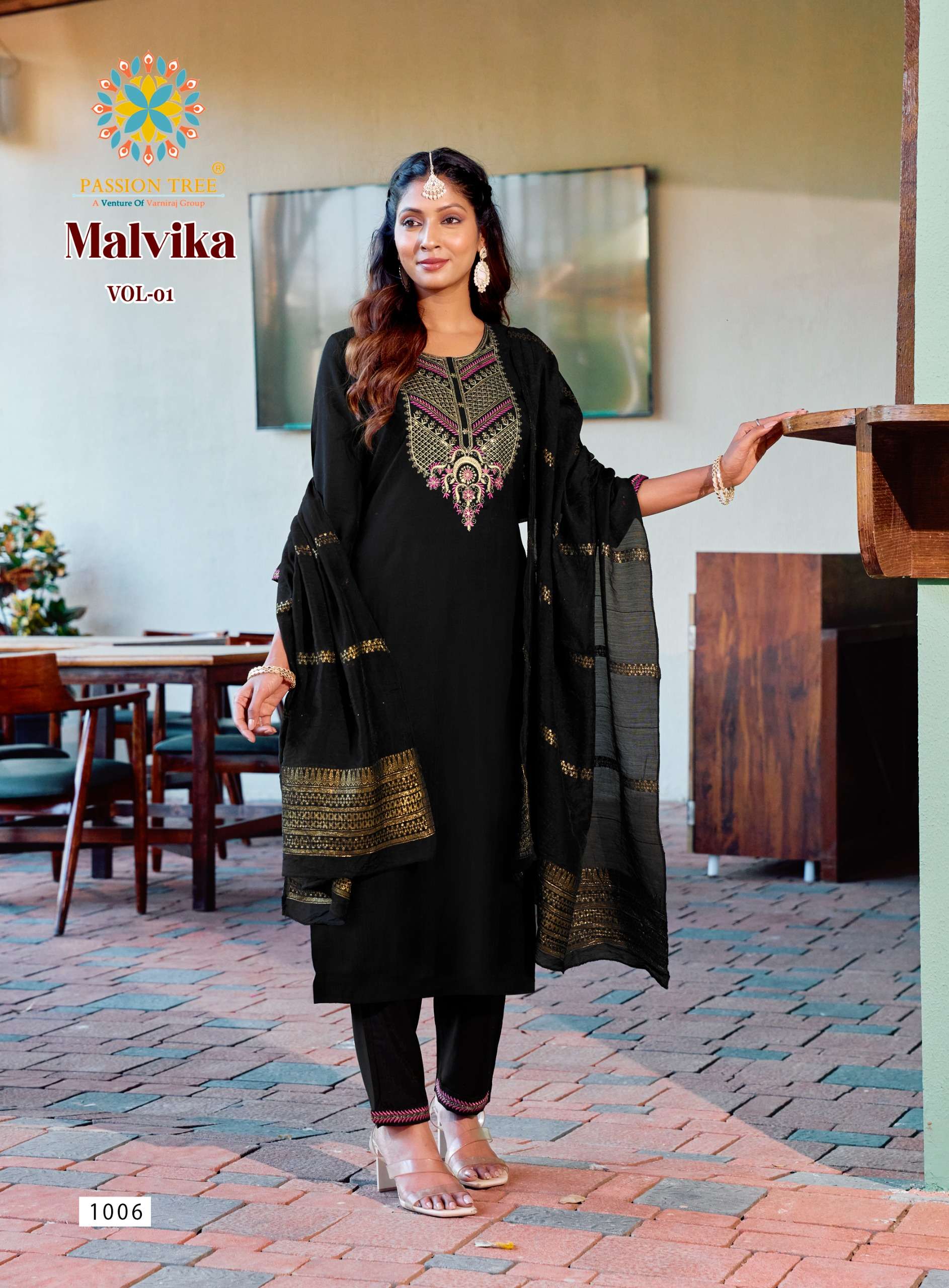 PASSION TREE MALVIKA VOL 1 SILK FANCY KURTI WITH PANT AND DUPATTA SET