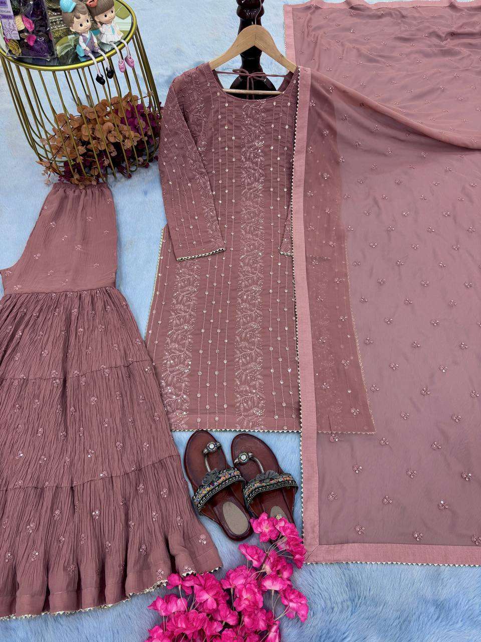 PD 1083 GORGEOUS PARTY WEAR LOOK DESIGNER SHARARA SUIT