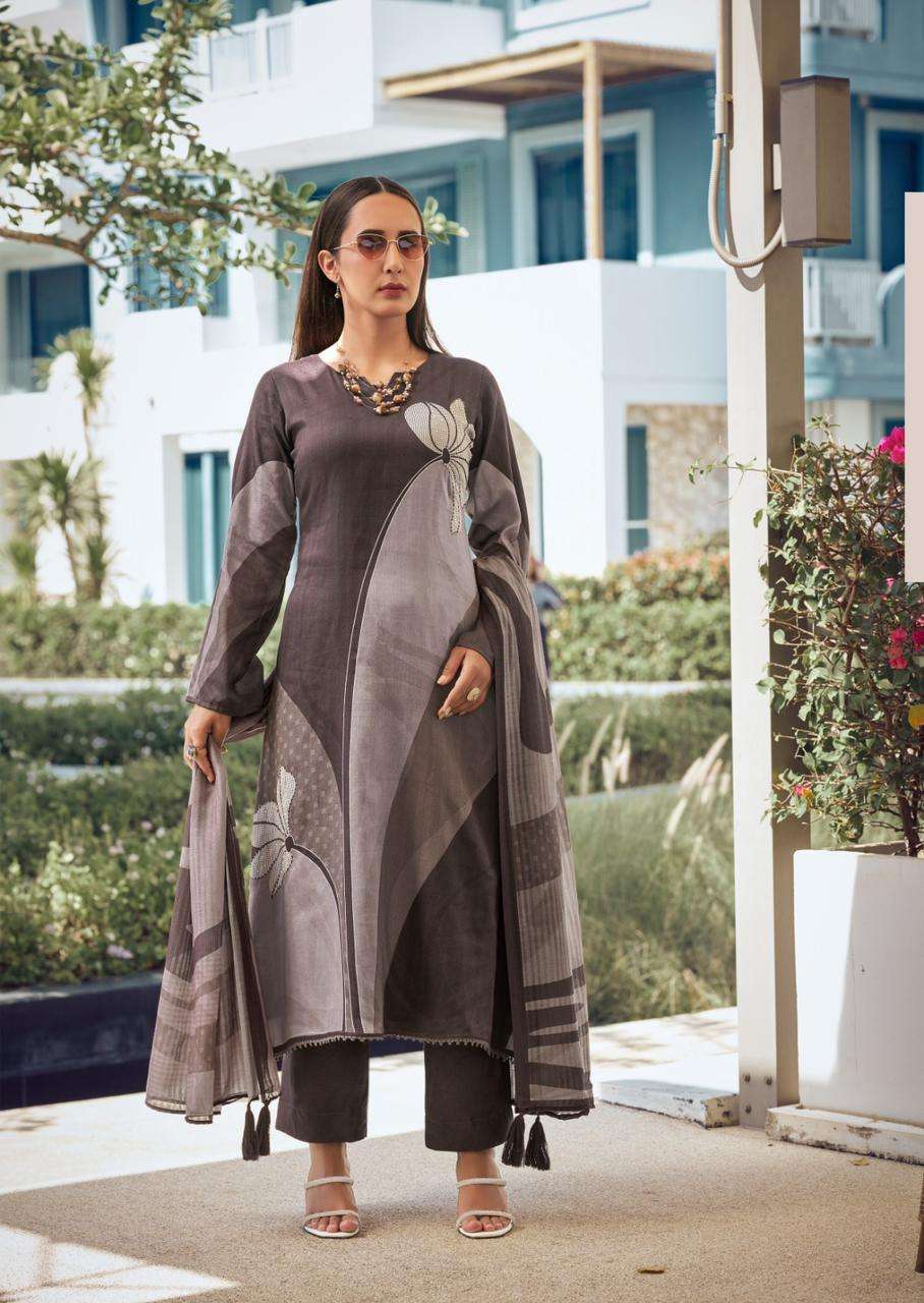 PRM TRENDZ AMBER JAM COTTON PRINT WITH FANCY WORK SUIT