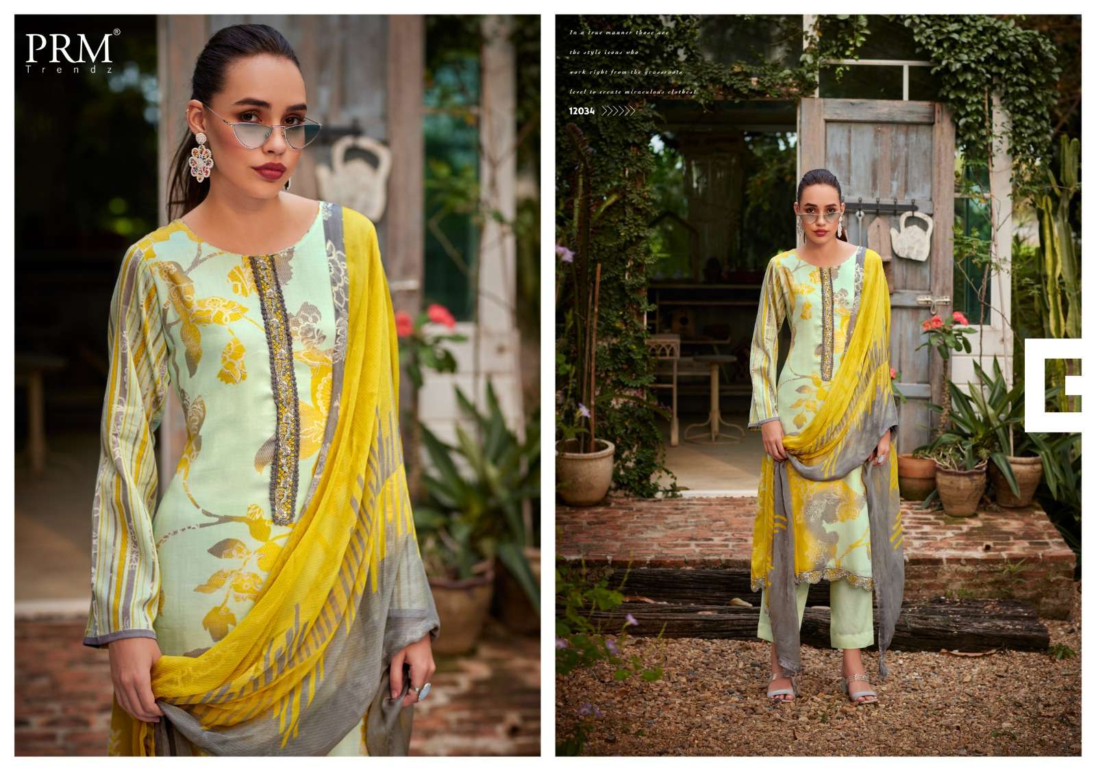 PRM TRENDZ NOREEN JAM COTTON DIGITAL PRINT WITH FANCY WORK SUIT