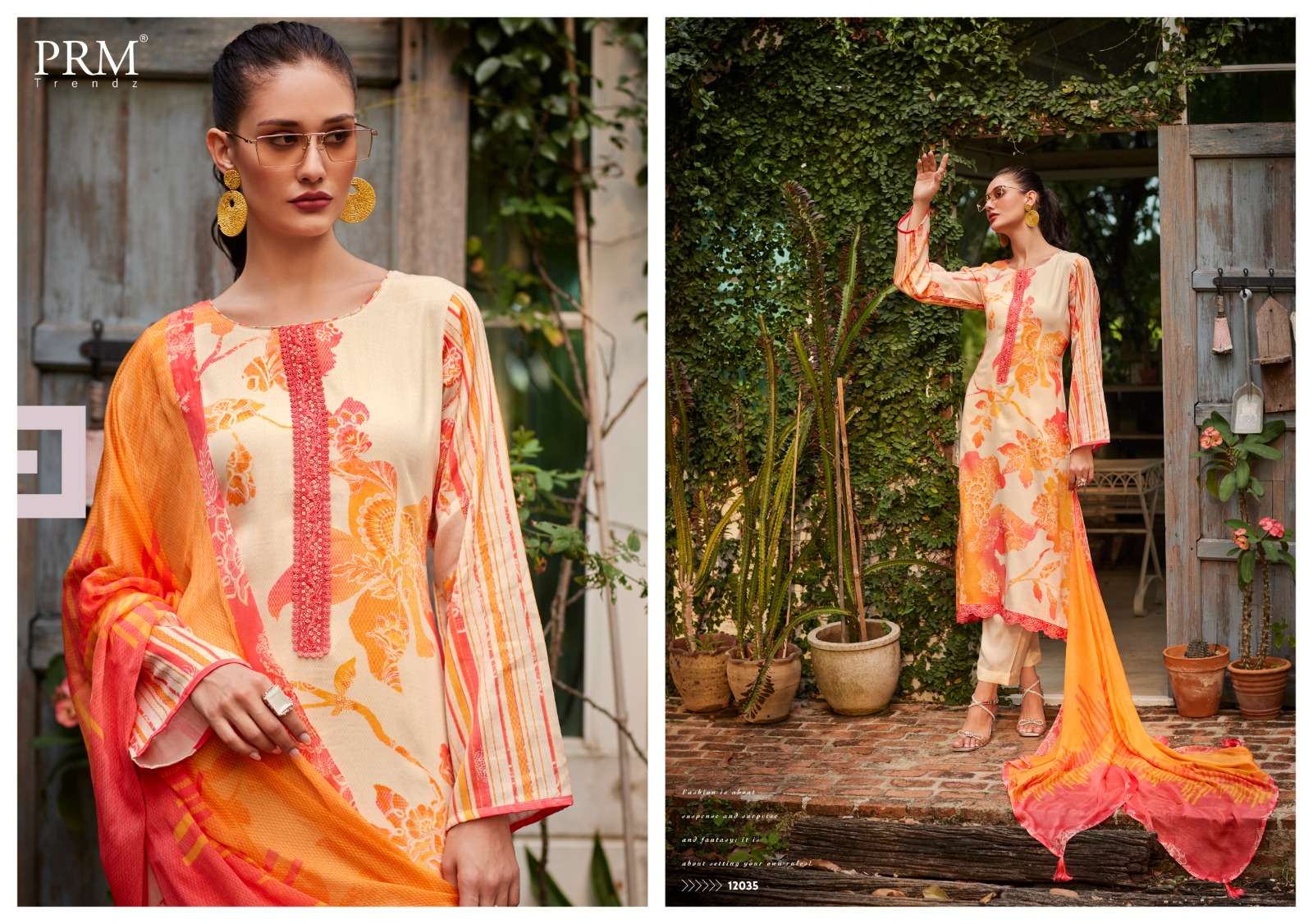 PRM TRENDZ NOREEN JAM COTTON DIGITAL PRINT WITH FANCY WORK SUIT