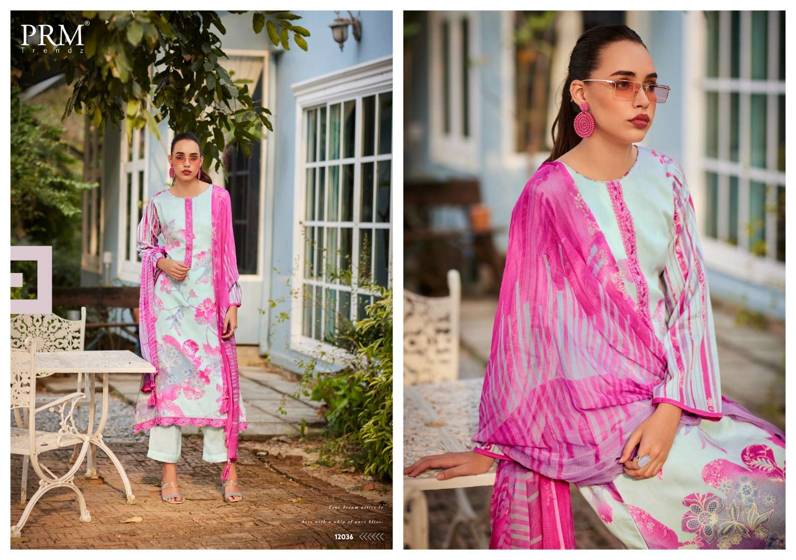 PRM TRENDZ NOREEN JAM COTTON DIGITAL PRINT WITH FANCY WORK SUIT
