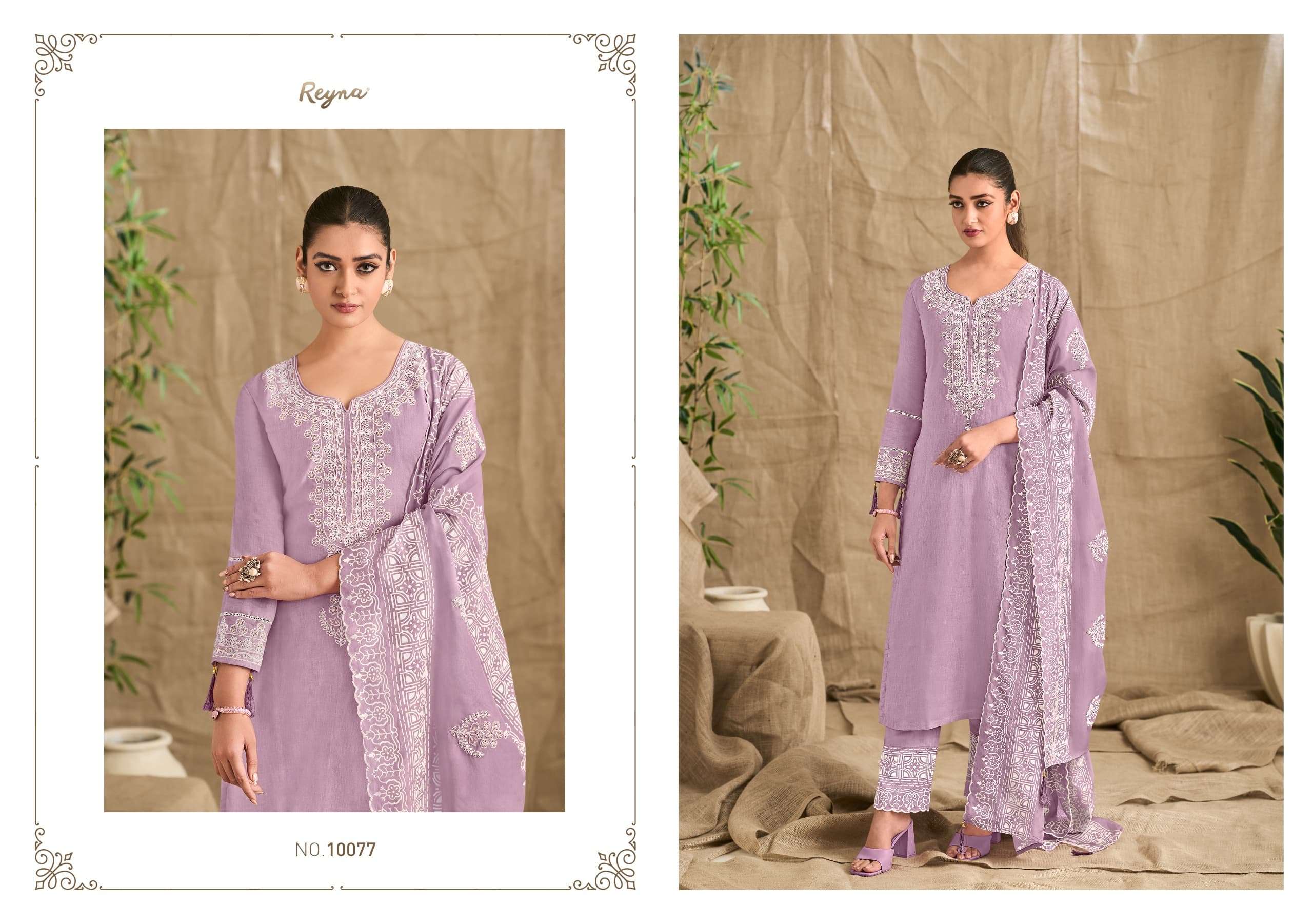 REYNA RHYTHM LINEN COTTON FANCY WORKS LADIES SUIT