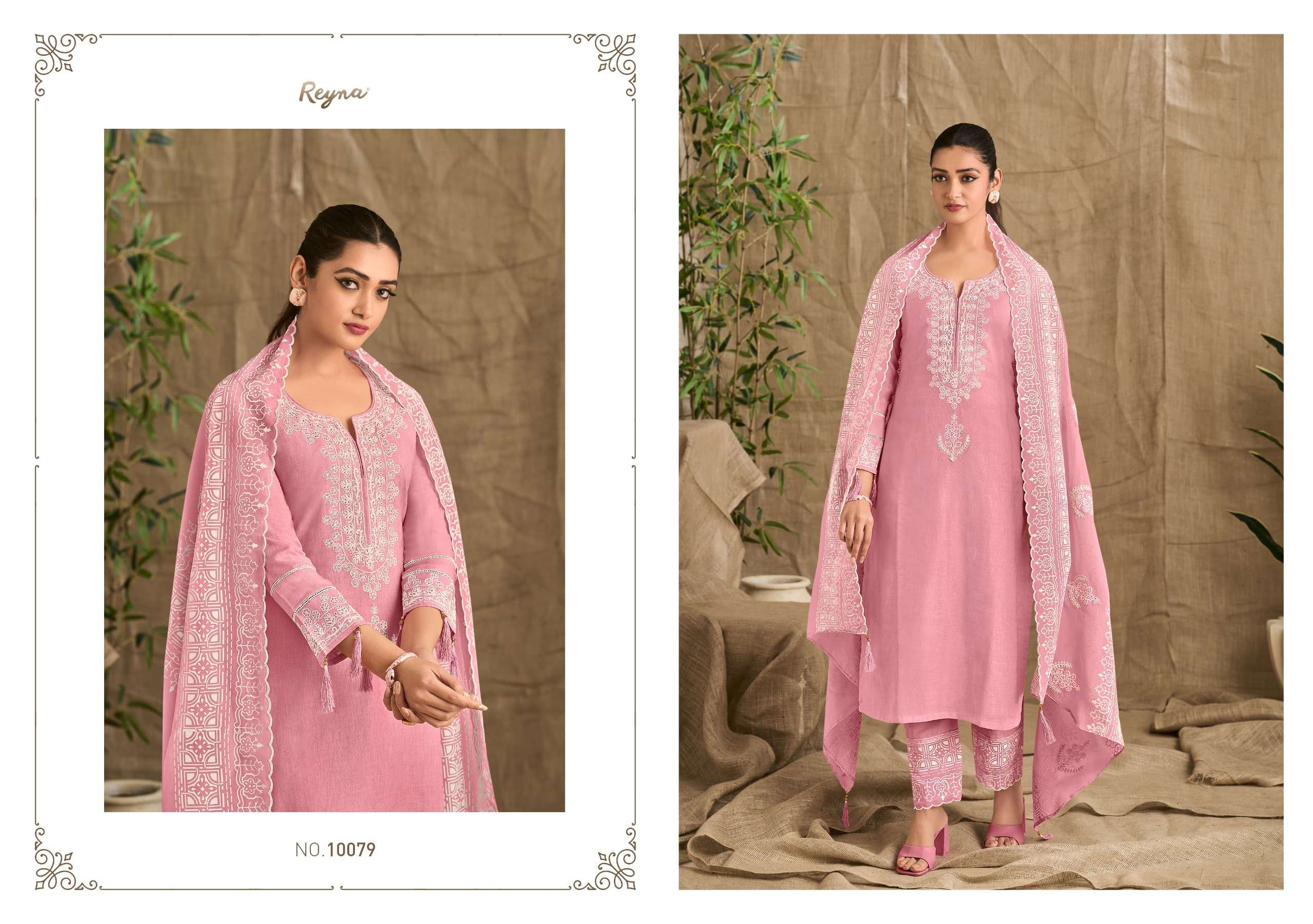 REYNA RHYTHM LINEN COTTON FANCY WORKS LADIES SUIT