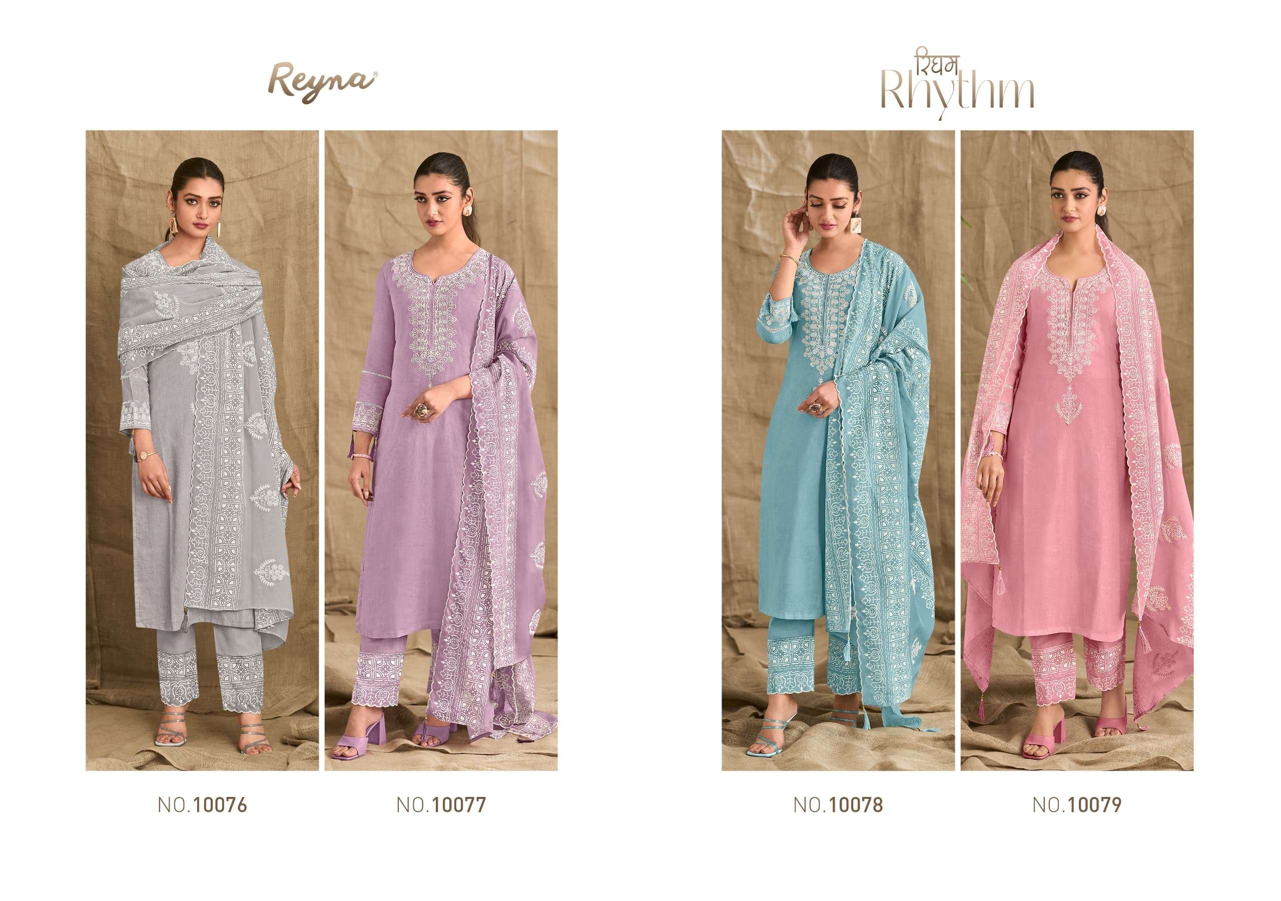 REYNA RHYTHM LINEN COTTON FANCY WORKS LADIES SUIT