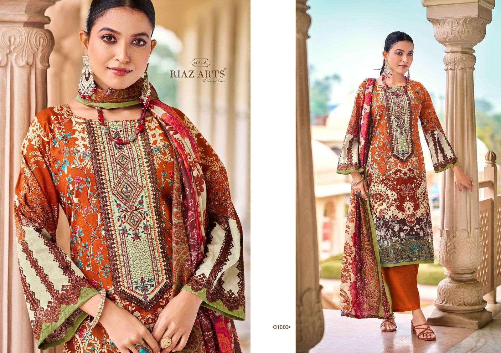  RIAZ ARTS MUSAFIR VOL 20 LAWN COTTON DIGITAL PRINT WITH WORK SUIT