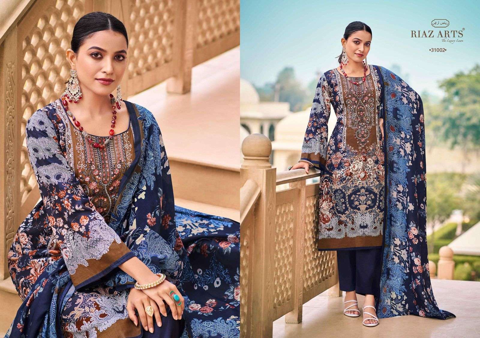  RIAZ ARTS MUSAFIR VOL 20 LAWN COTTON DIGITAL PRINT WITH WORK SUIT