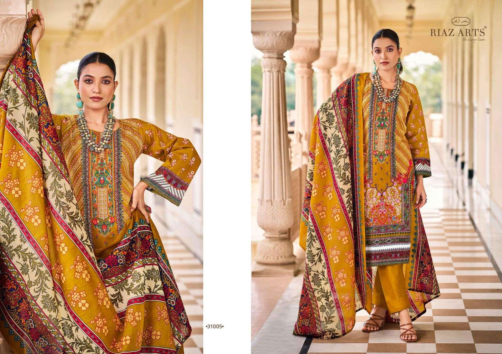  RIAZ ARTS MUSAFIR VOL 20 LAWN COTTON DIGITAL PRINT WITH WORK SUIT