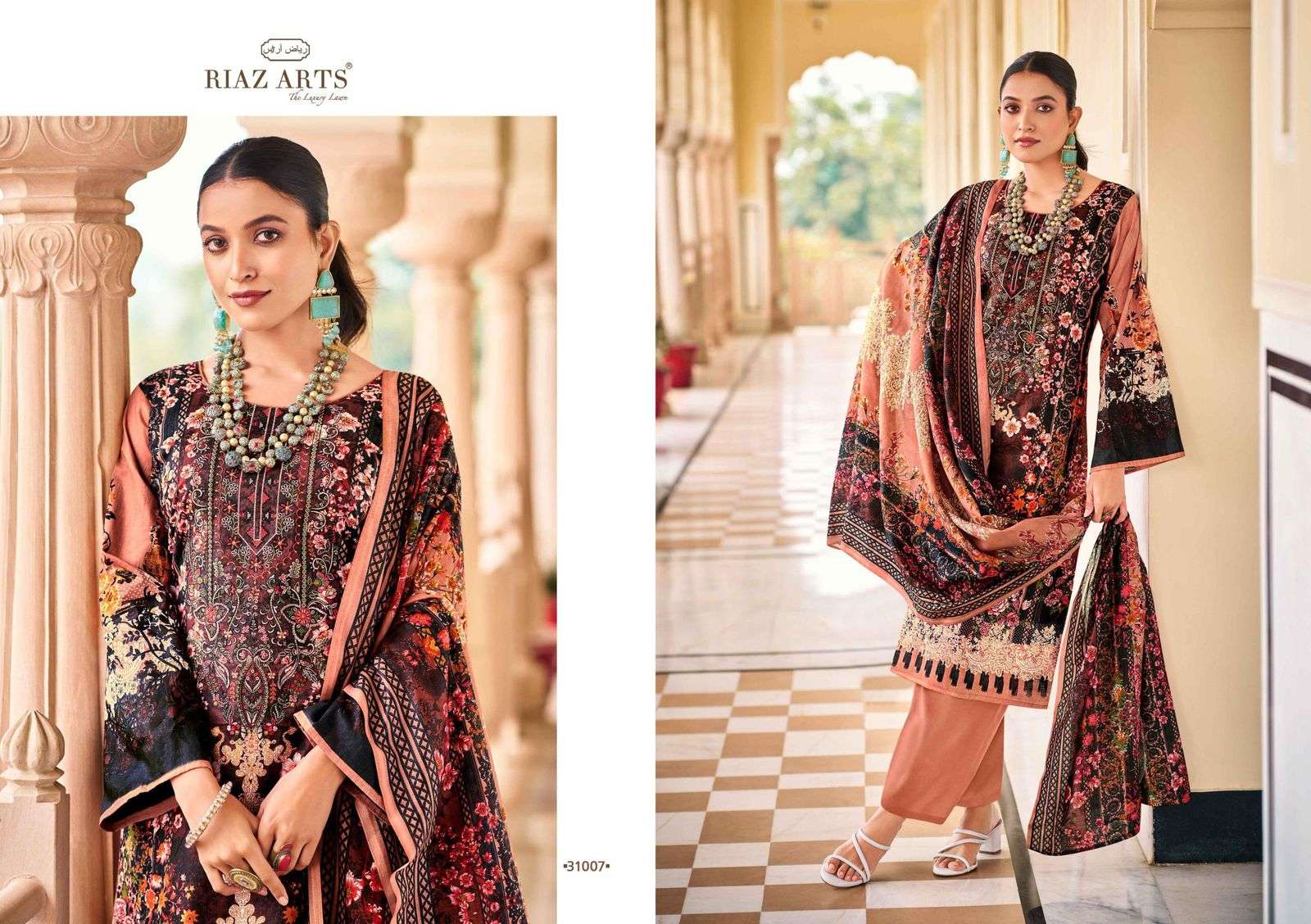  RIAZ ARTS MUSAFIR VOL 20 LAWN COTTON DIGITAL PRINT WITH WORK SUIT