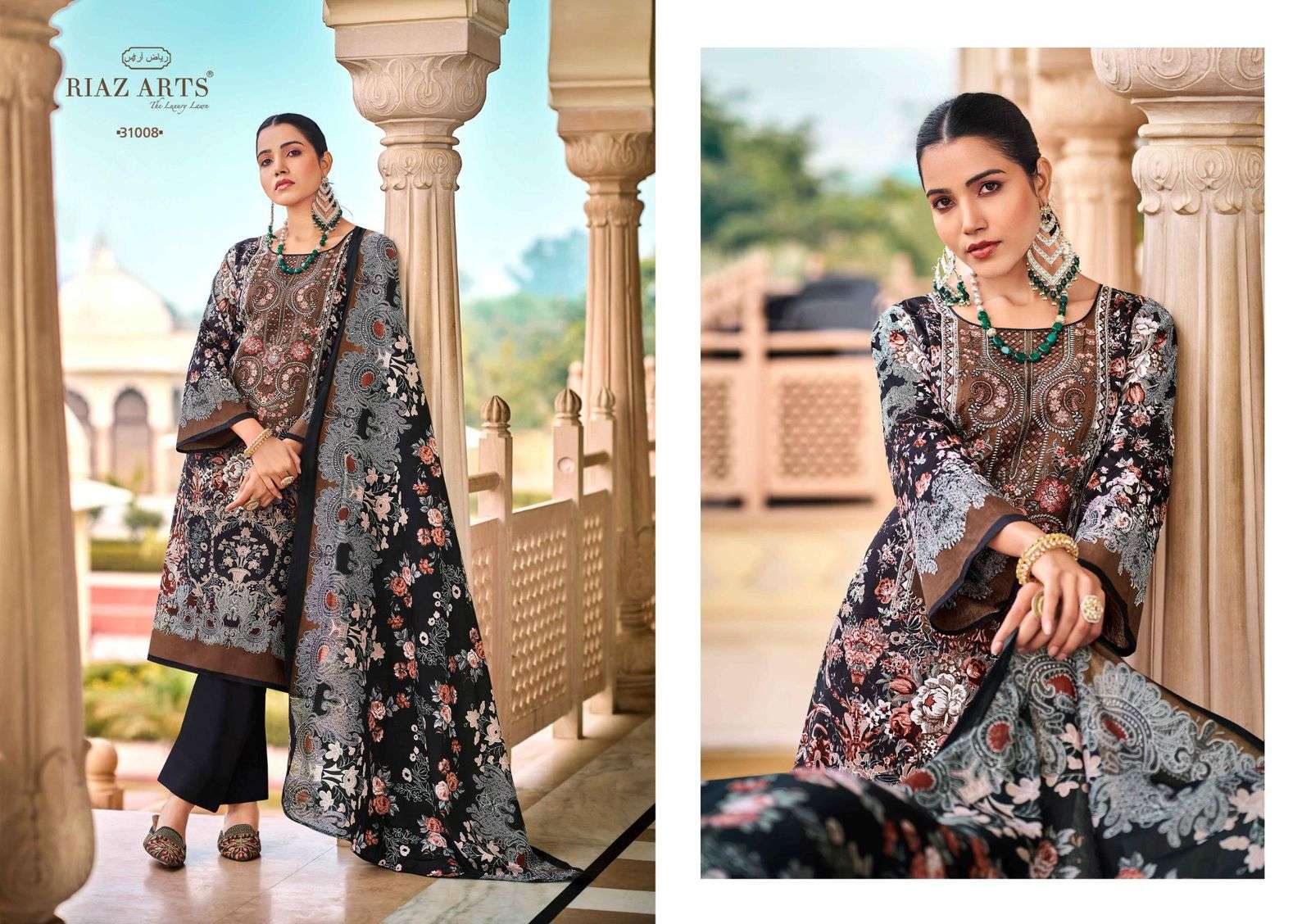  RIAZ ARTS MUSAFIR VOL 20 LAWN COTTON DIGITAL PRINT WITH WORK SUIT