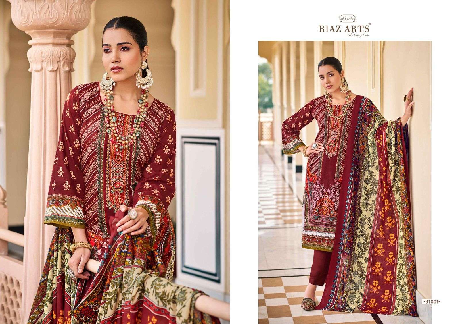  RIAZ ARTS MUSAFIR VOL 20 LAWN COTTON DIGITAL PRINT WITH WORK SUIT