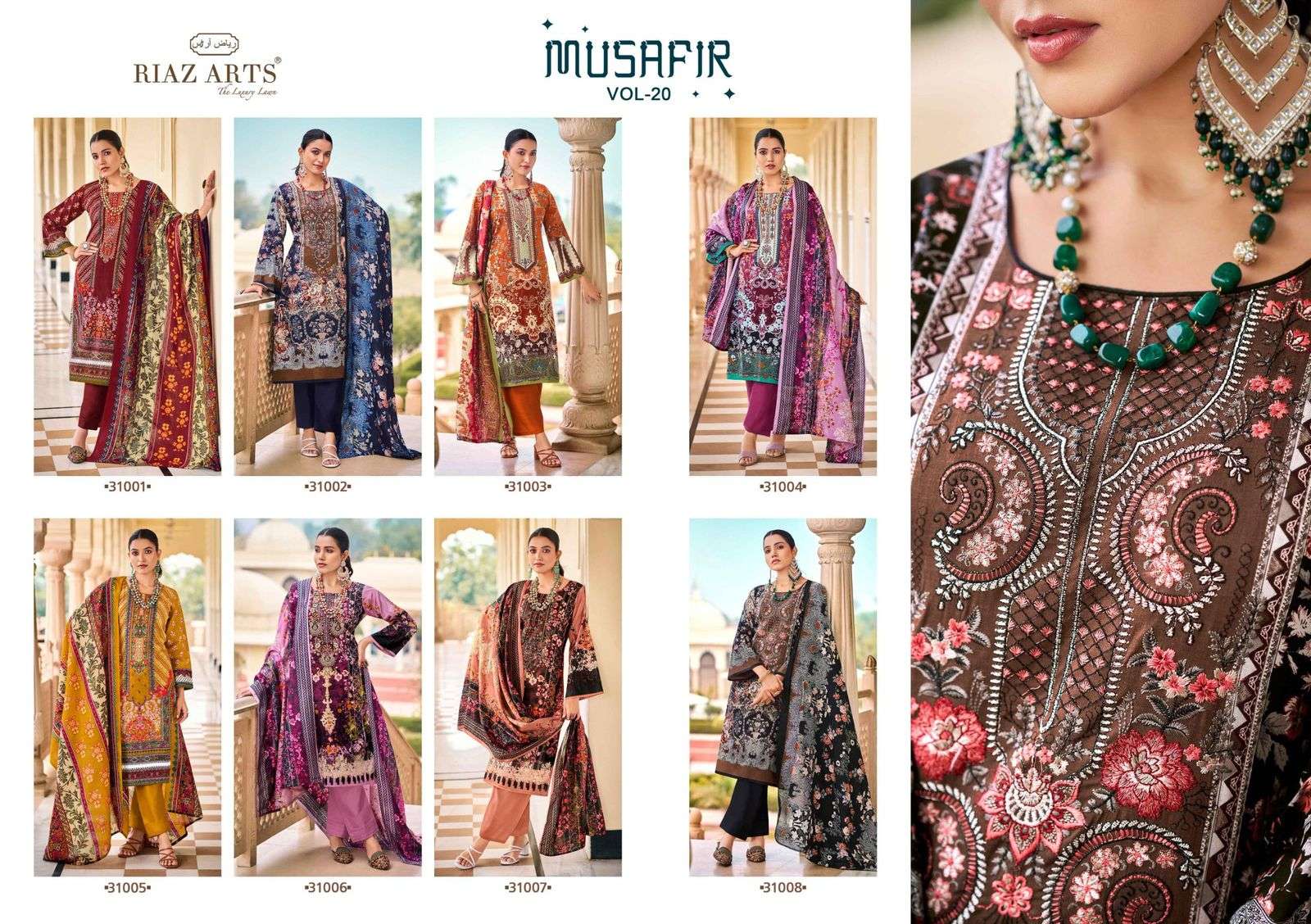  RIAZ ARTS MUSAFIR VOL 20 LAWN COTTON DIGITAL PRINT WITH WORK SUIT