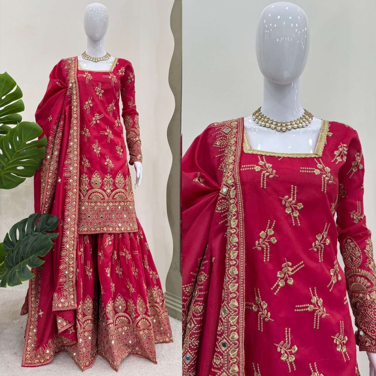 RTC 5828 SILK DESIGNER HEAVY PARTY WEAR SHARARA SUIT