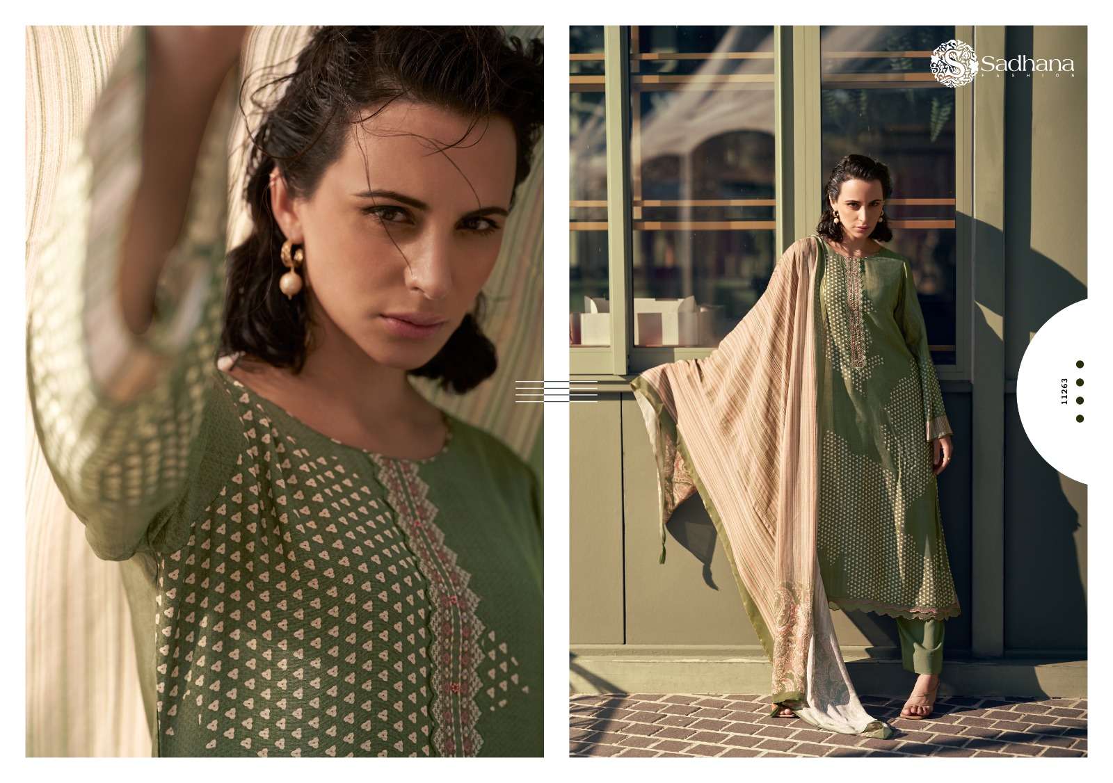 SADHANA FASHION ALEENA MUSLIN SILK PRINT WITH FANCY WORK SUIT