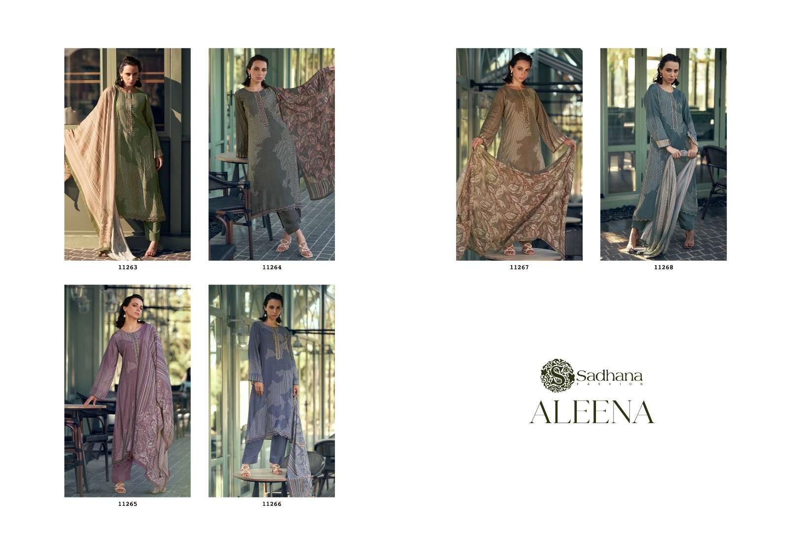  SADHANA FASHION ALEENA MUSLIN SILK PRINT WITH FANCY WORK SUIT