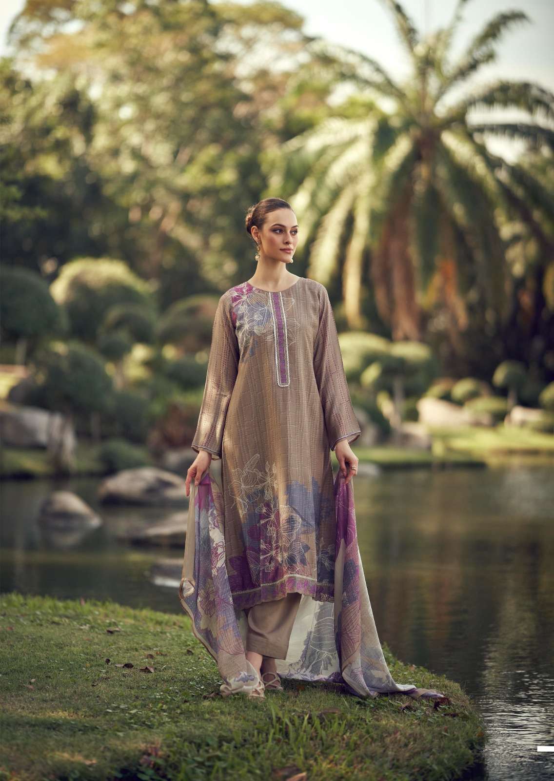 SADHANA FASHION ILIANA MUSLIN SILK DIGITAL PRINT WITH FANCY WORK SUIT