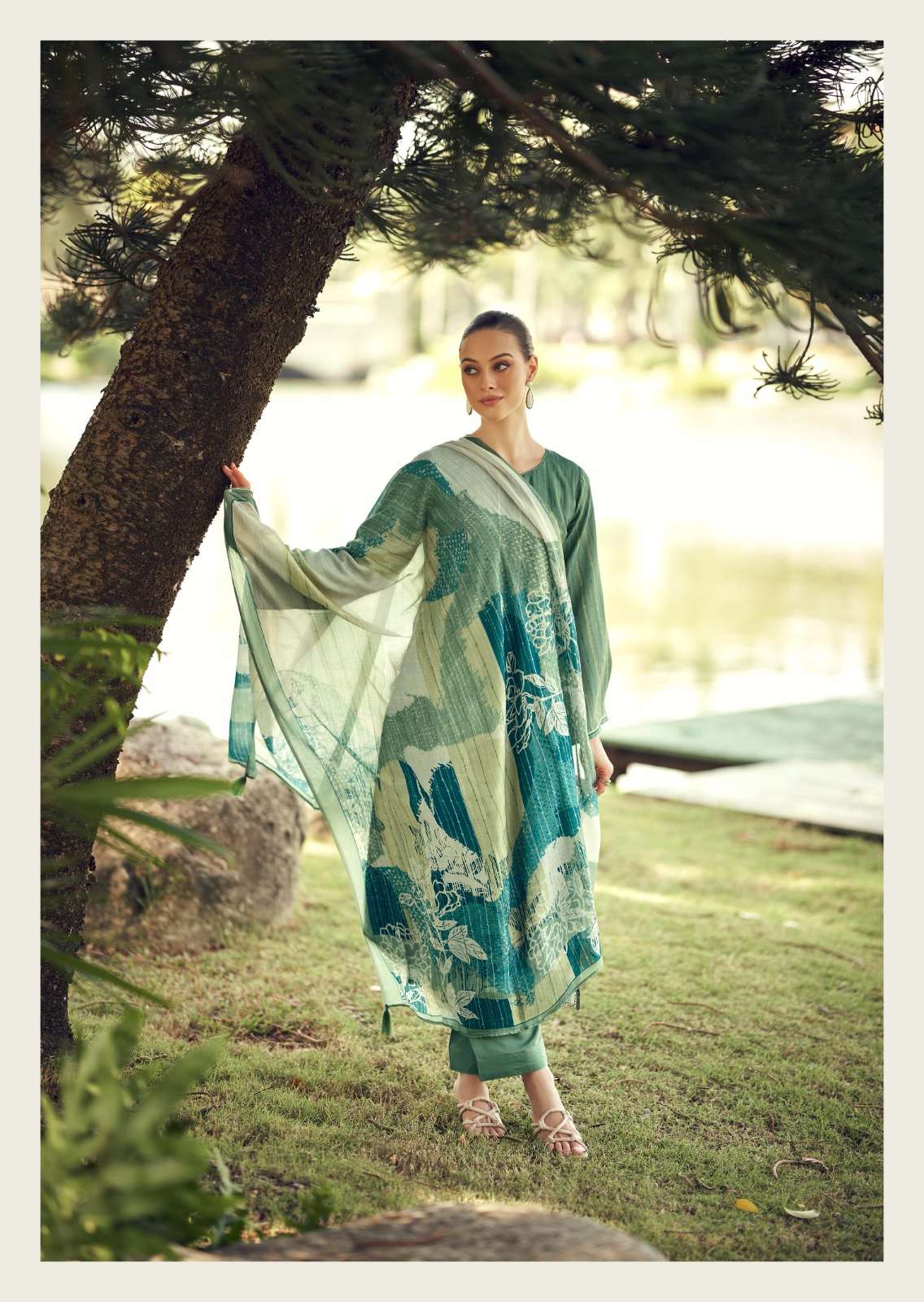 SADHANA FASHION ILIANA MUSLIN SILK DIGITAL PRINT WITH FANCY WORK SUIT