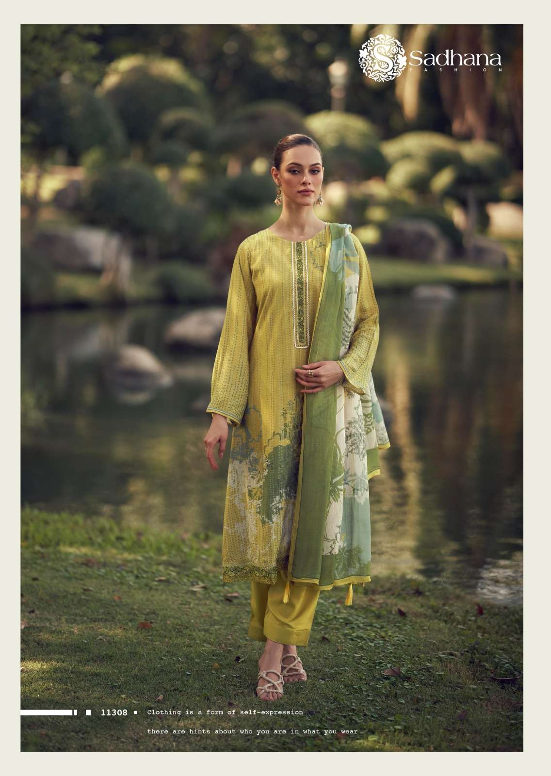 SADHANA FASHION ILIANA MUSLIN SILK DIGITAL PRINT WITH FANCY WORK SUIT