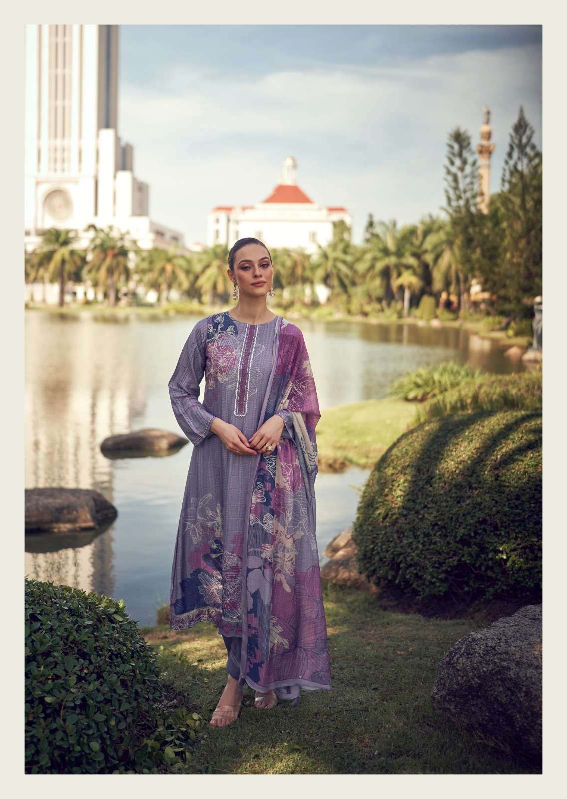 SADHANA FASHION ILIANA MUSLIN SILK DIGITAL PRINT WITH FANCY WORK SUIT