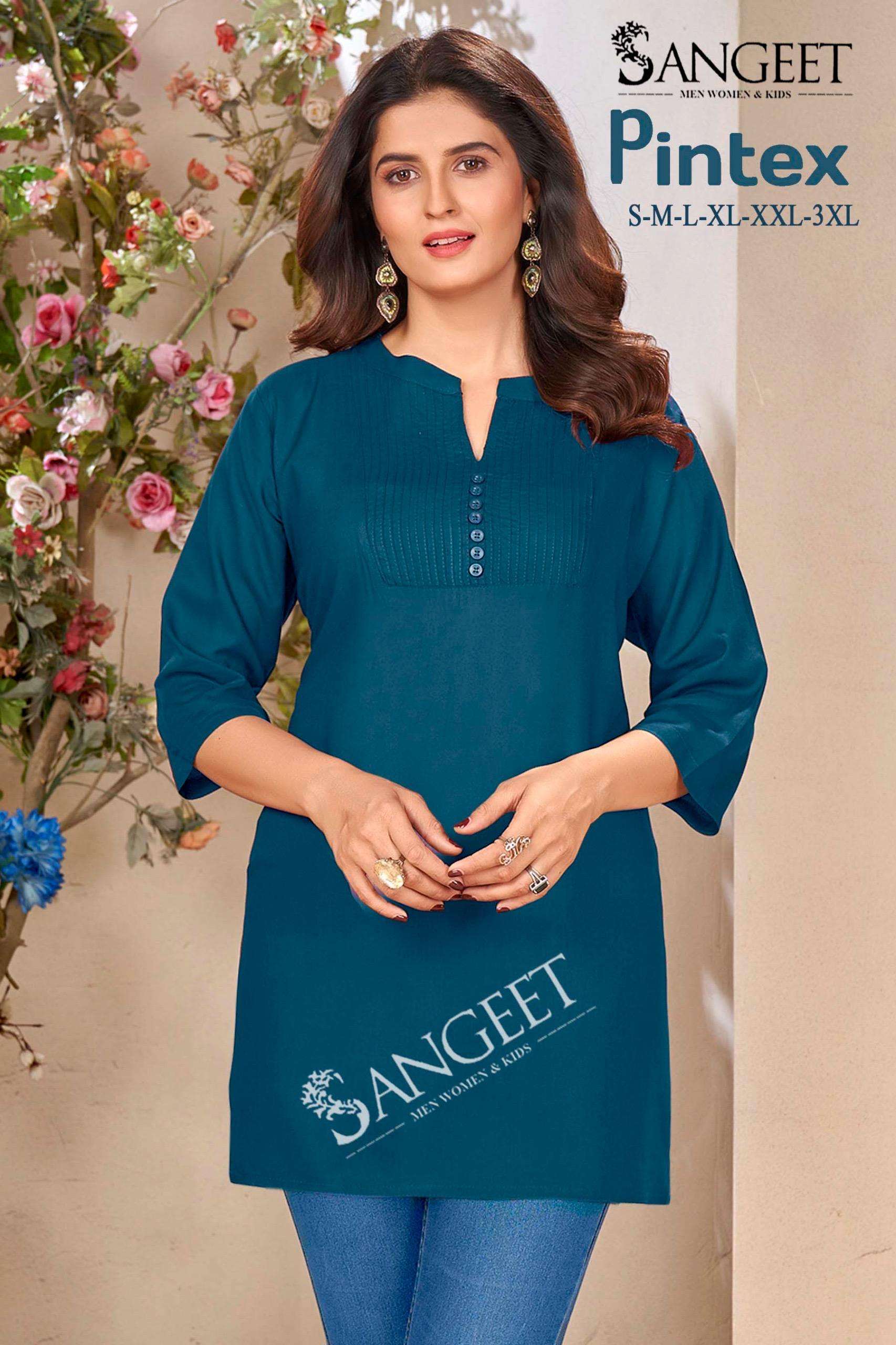SANGEET PINTEX RAYON FANCY TUNIC TOP