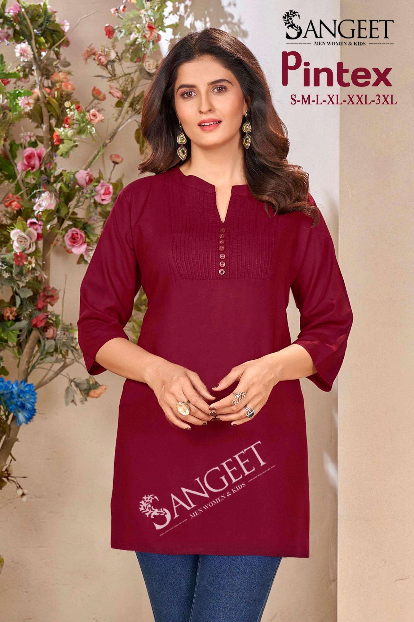 SANGEET PINTEX RAYON FANCY TUNIC TOP