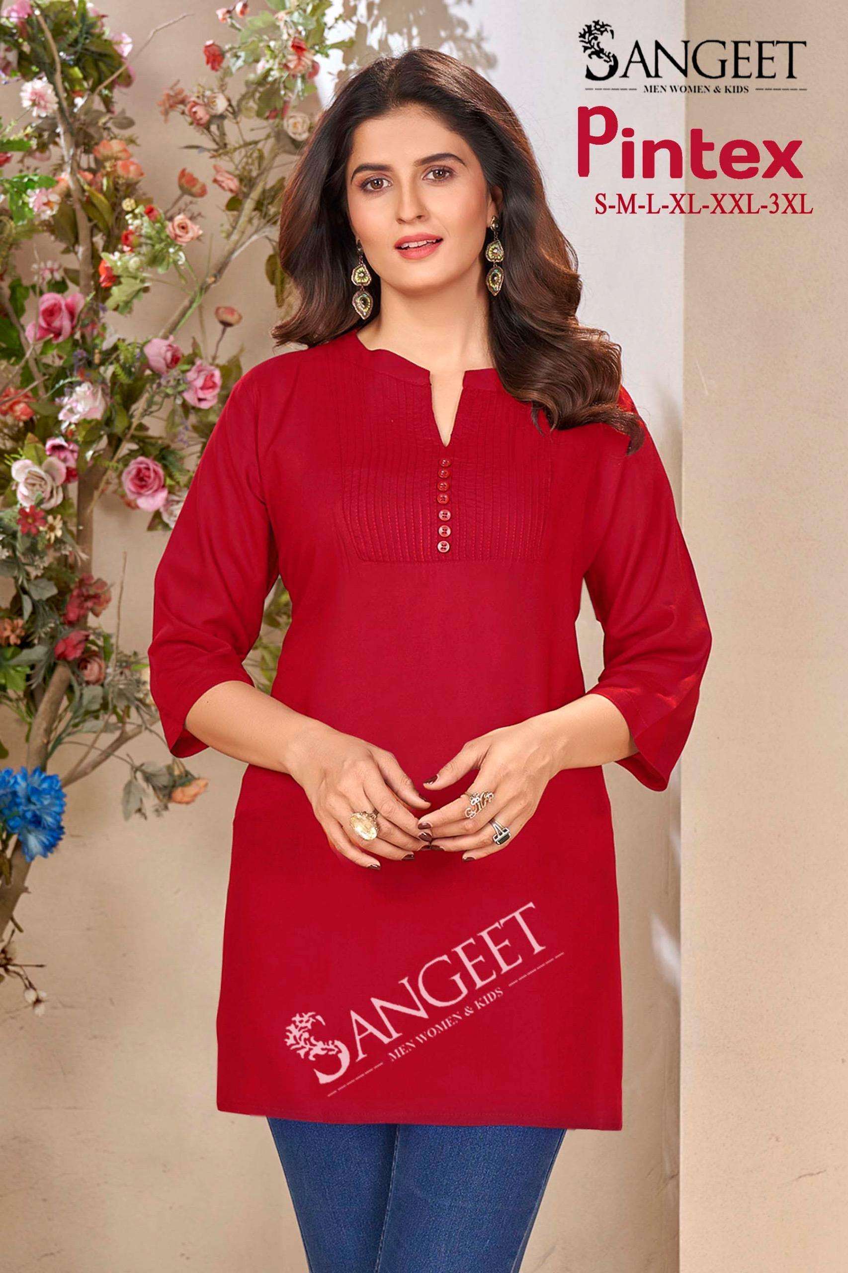 SANGEET PINTEX RAYON FANCY TUNIC TOP