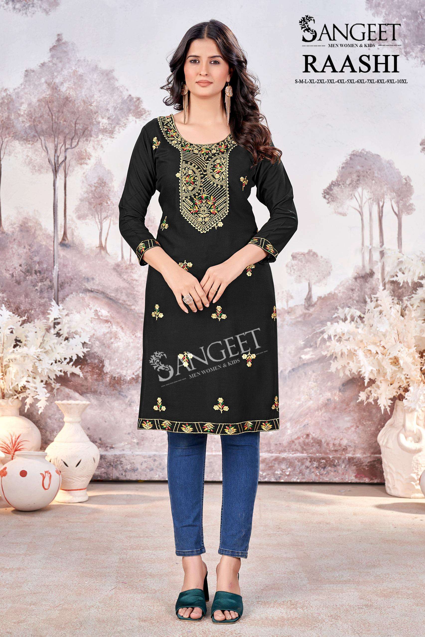 SANGEET RAASHI FANCY SEQUENCE EMBROIDERIES KURTI