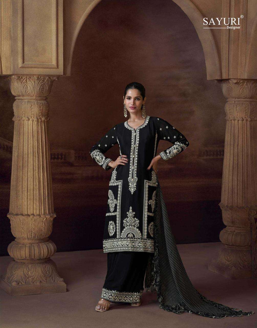 SAYURI DESIGNER ALEMZEB SILK HEAVY BEAUTIFUL LOOK DESIGNER FESTIVE WEAR SUIT