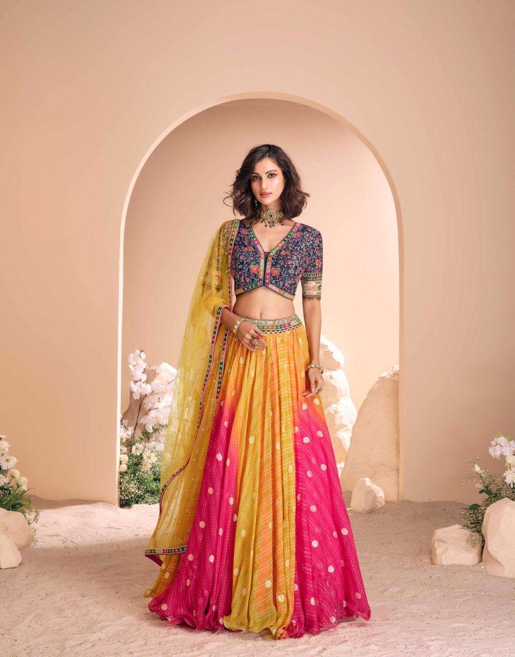 SAYURI DESIGNER SWAYAMWAR JACQUARD DESIGNER HEAVY LEHENGA CHOLI