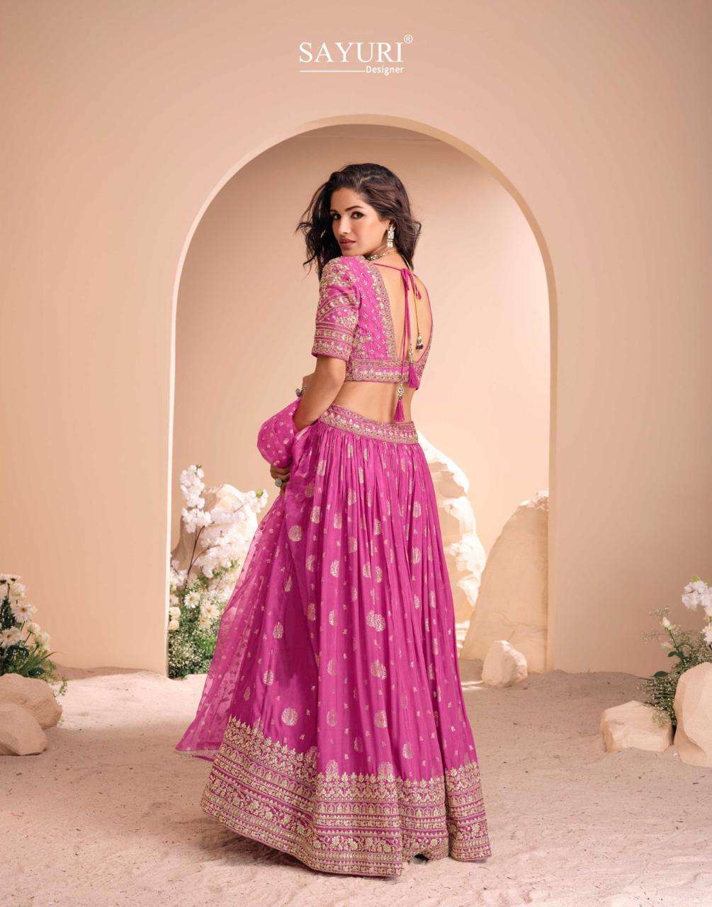 SAYURI DESIGNER SWAYAMWAR JACQUARD DESIGNER HEAVY LEHENGA CHOLI