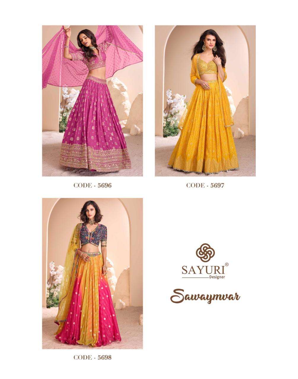 SAYURI DESIGNER SWAYAMWAR JACQUARD DESIGNER HEAVY LEHENGA CHOLI