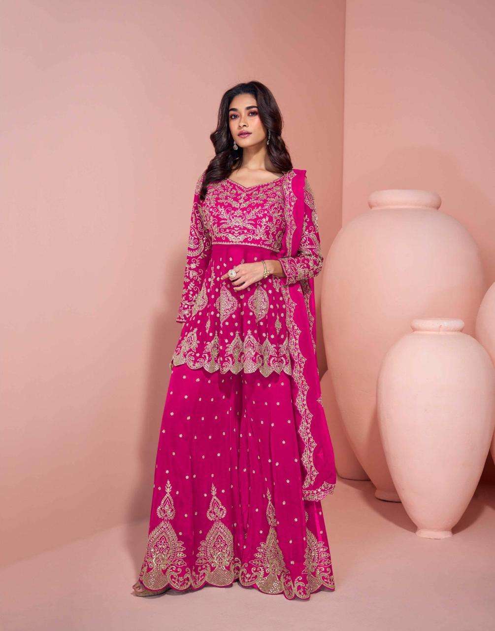 SAYURI DESIGNER VEERA GEORGETTE HEAVY ELEGANT DESIGNER WEDDING WEAR SUIT