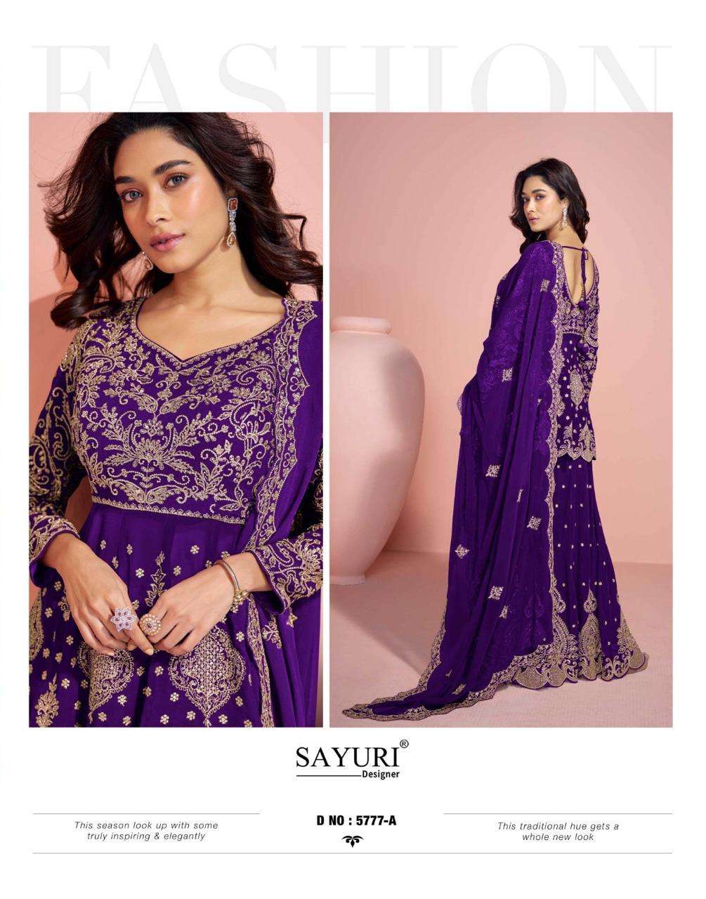 SAYURI DESIGNER VEERA GEORGETTE HEAVY ELEGANT DESIGNER WEDDING WEAR SUIT