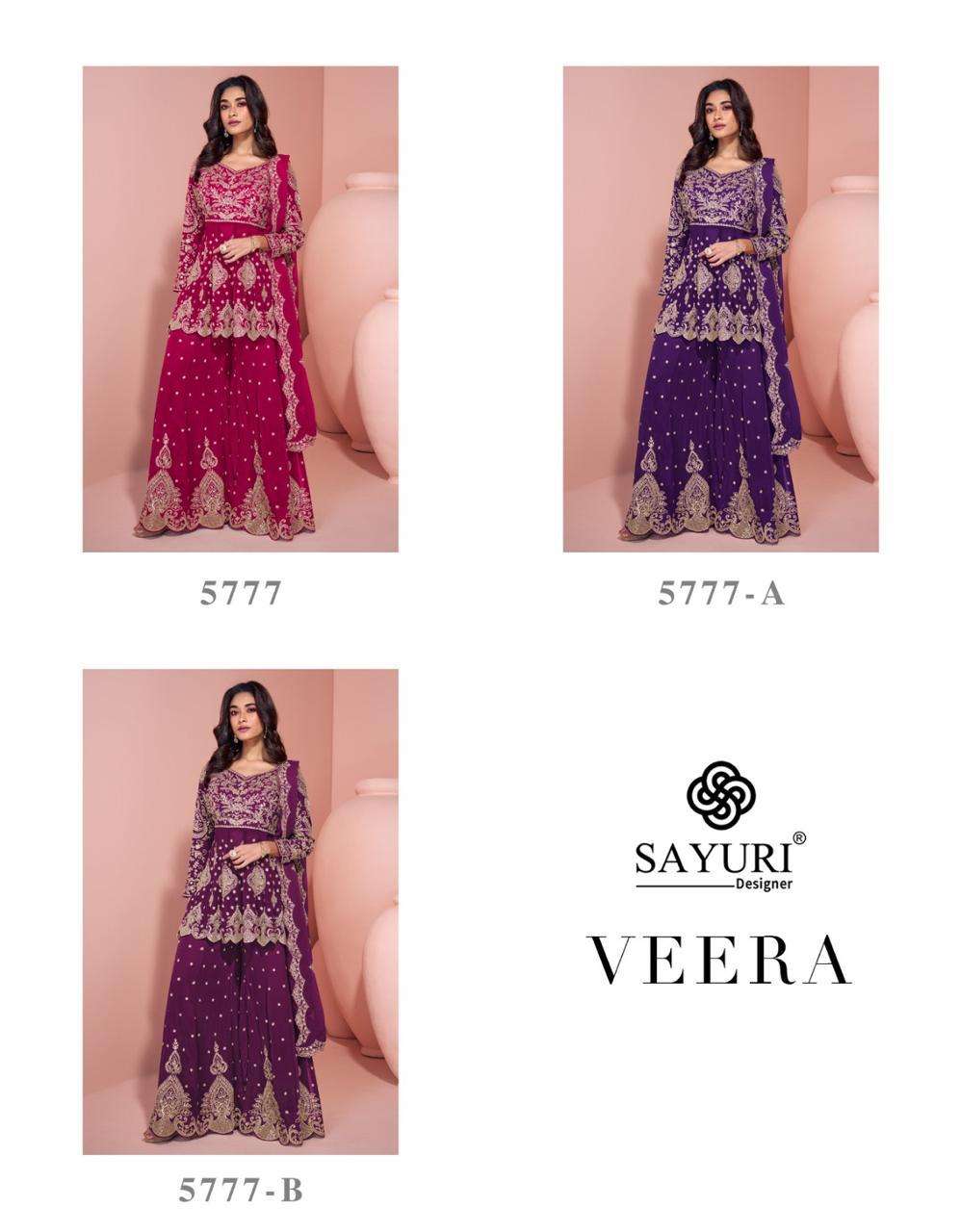 SAYURI DESIGNER VEERA GEORGETTE HEAVY ELEGANT DESIGNER WEDDING WEAR SUIT