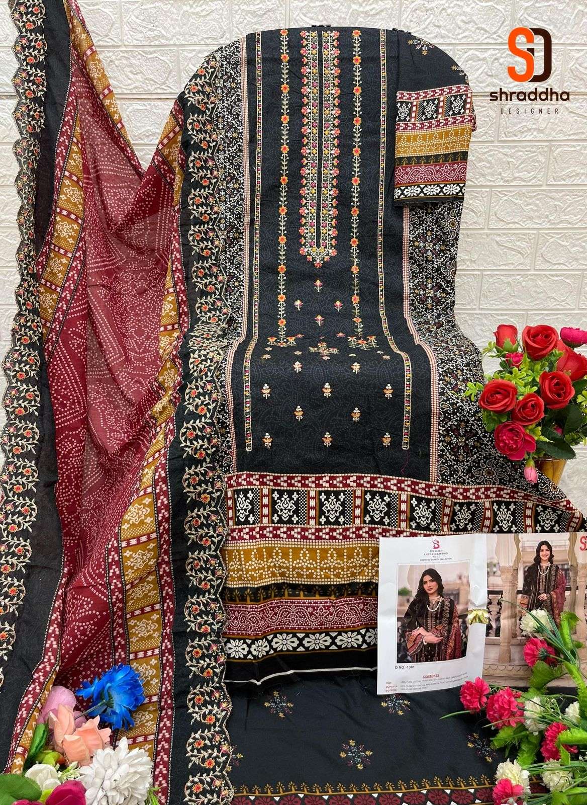 SHARADDHA DESIGNER BIN SAEED LAWN COLLECTION VOL 13 COTTON SUIT