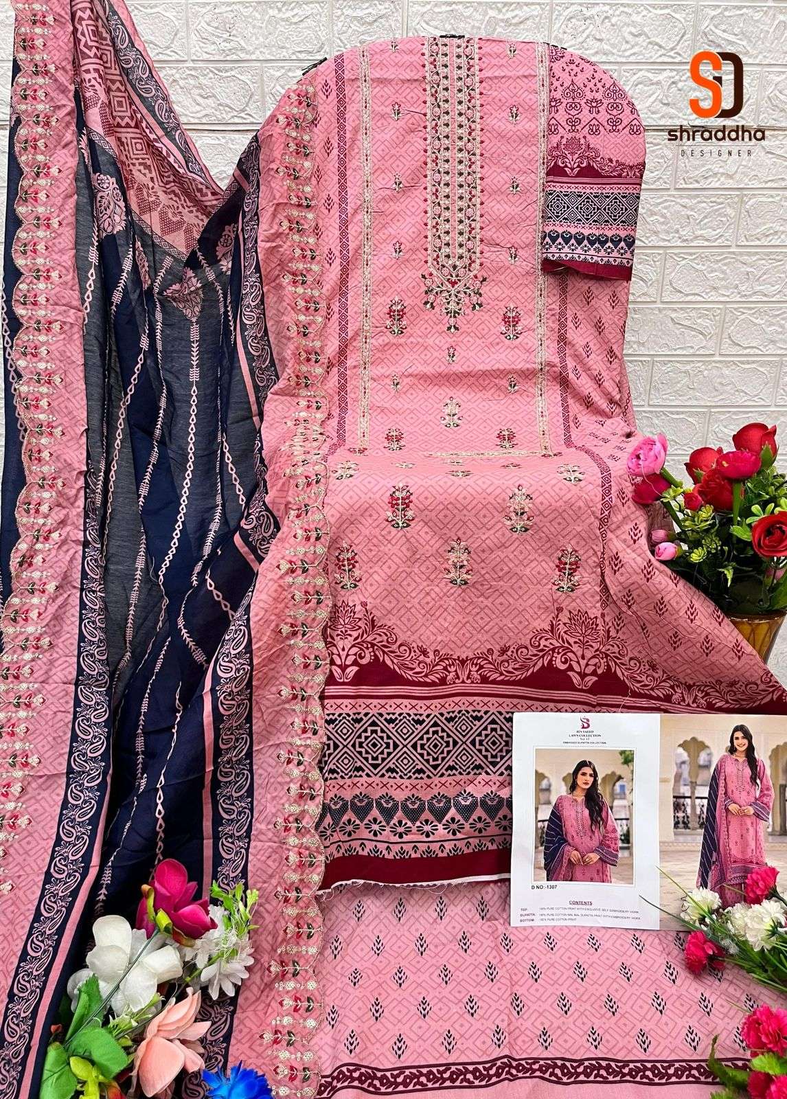SHARADDHA DESIGNER BIN SAEED LAWN COLLECTION VOL 13 COTTON SUIT