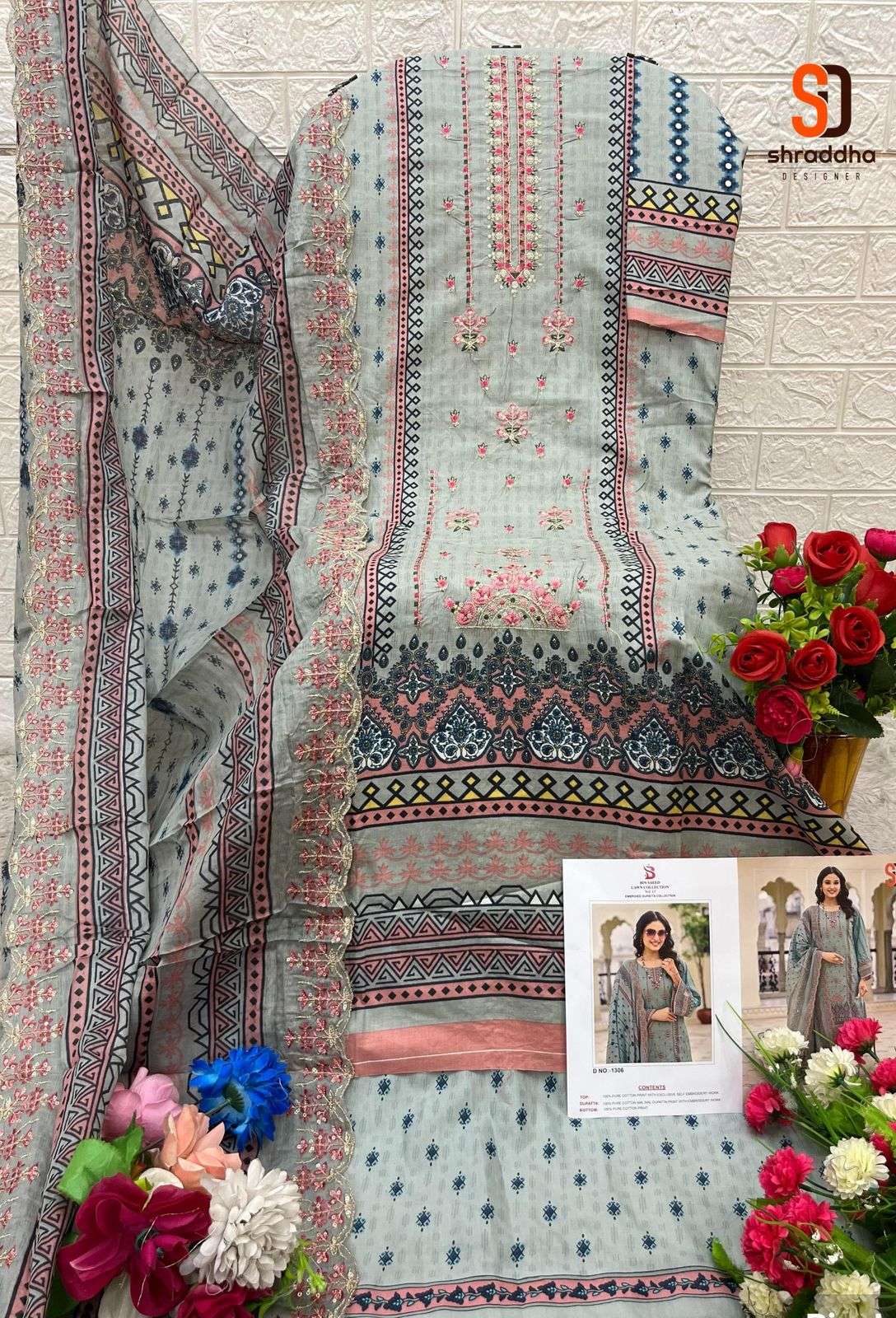SHARADDHA DESIGNER BIN SAEED LAWN COLLECTION VOL 13 COTTON SUIT