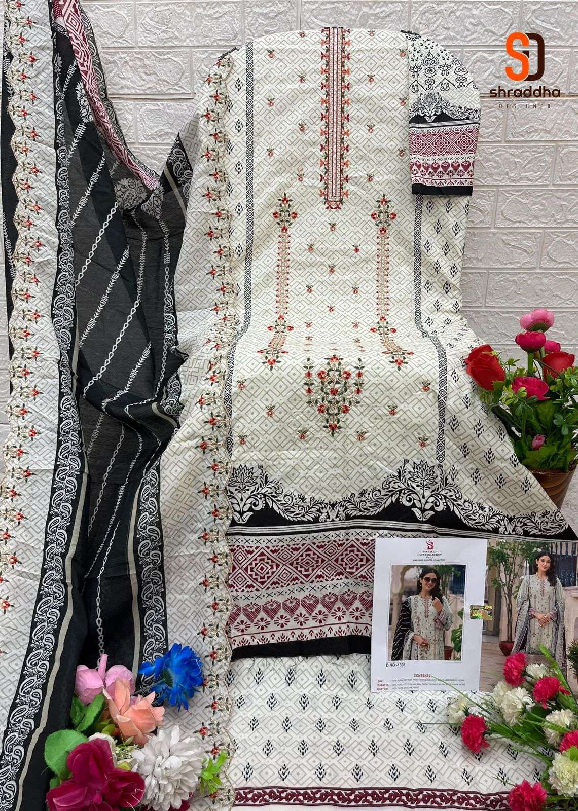 SHARADDHA DESIGNER BIN SAEED LAWN COLLECTION VOL 13 COTTON SUIT