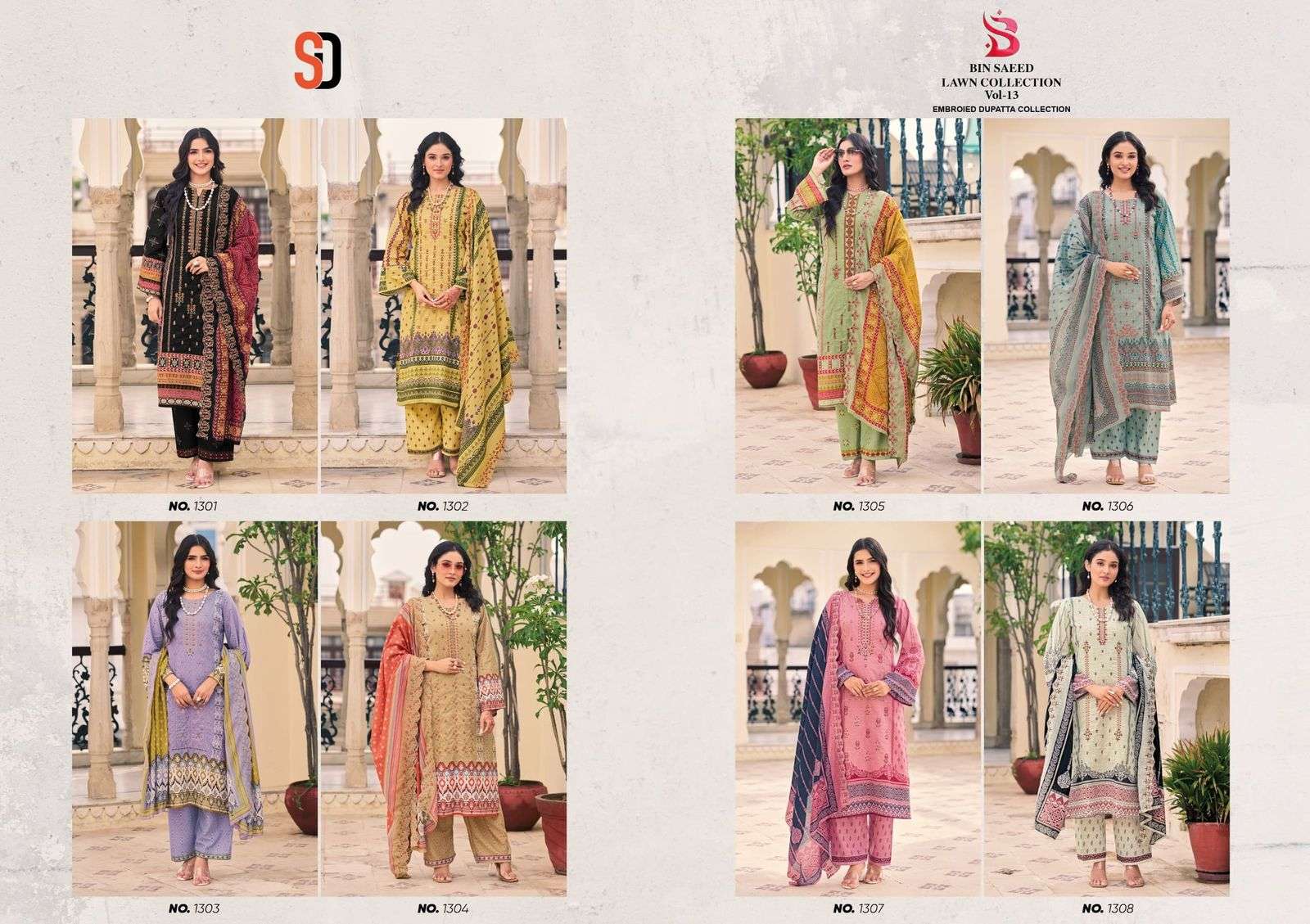 SHARADDHA DESIGNER BIN SAEED LAWN COLLECTION VOL 13 COTTON SUIT