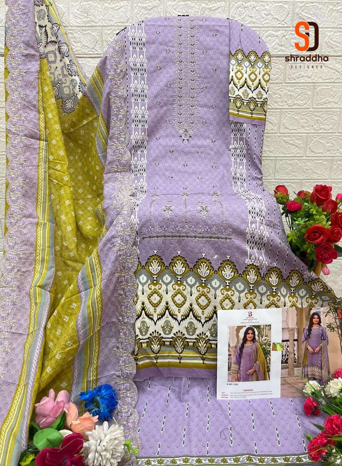 SHARADDHA DESIGNER BIN SAEED LAWN COLLECTION VOL 13 COTTON SUIT