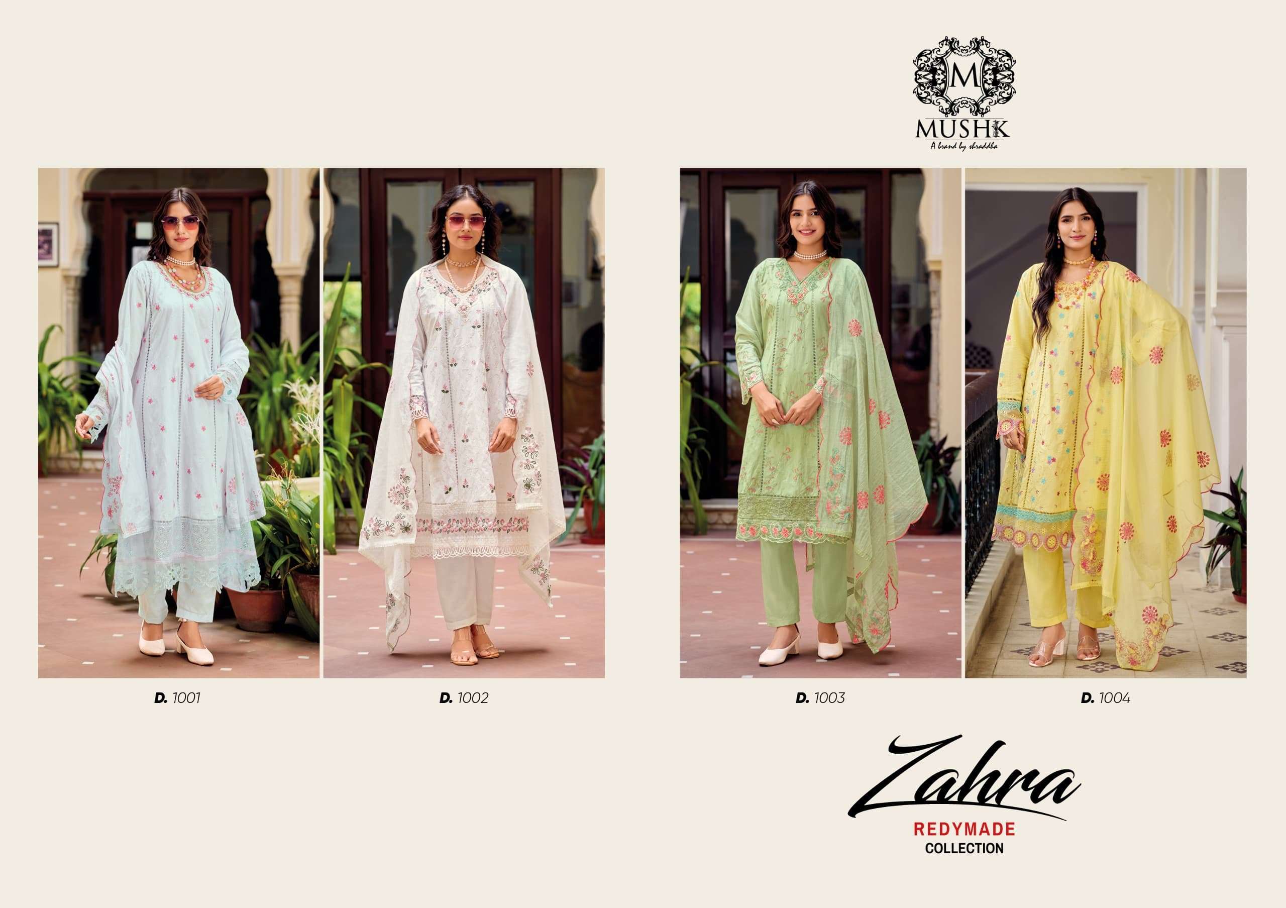 SHRADDHA DESIGNER PURE COTTON KHATLI WORK EMBROIDERED READYMADE ANARKALI DRESS