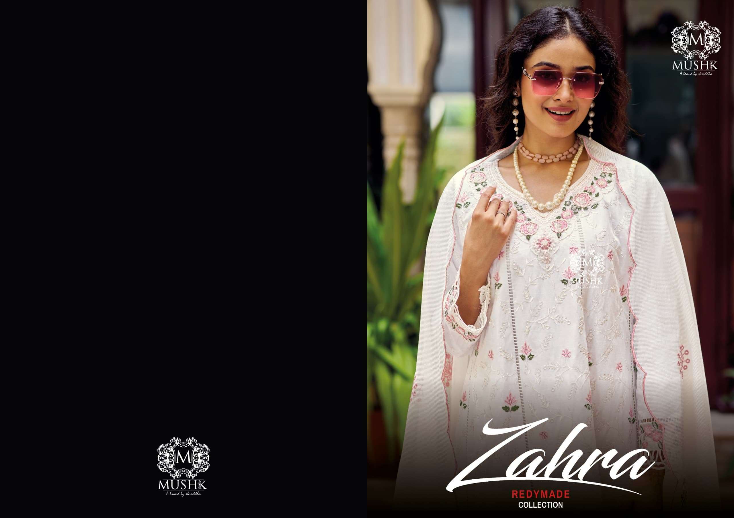 SHRADDHA DESIGNER PURE COTTON KHATLI WORK EMBROIDERED READYMADE ANARKALI DRESS