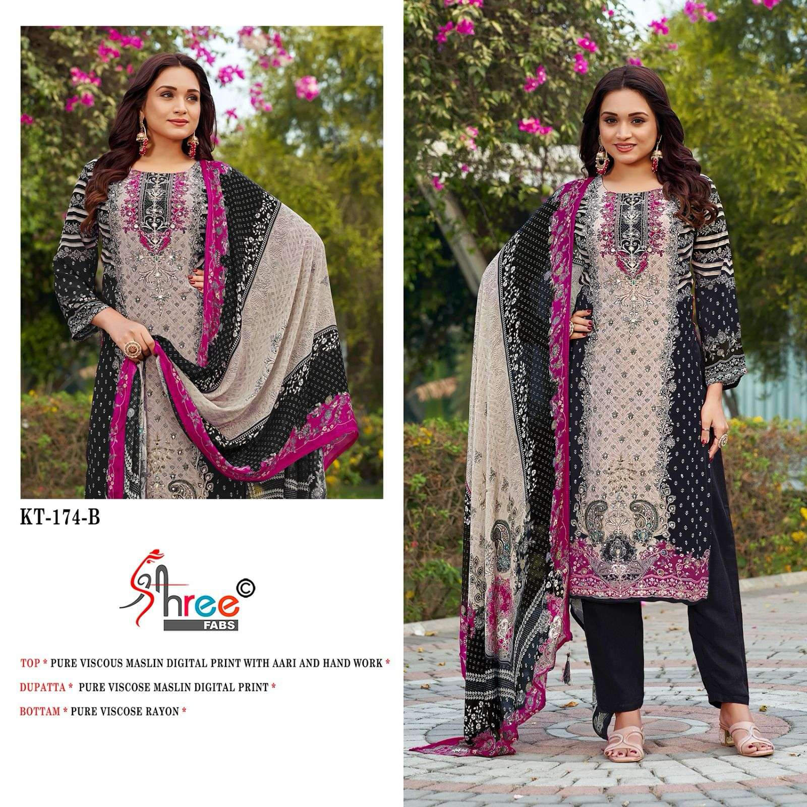 SHREE FABS KT 174 VISCOSE HEAVY DESIGNER WORK PAKISTANI SUIT