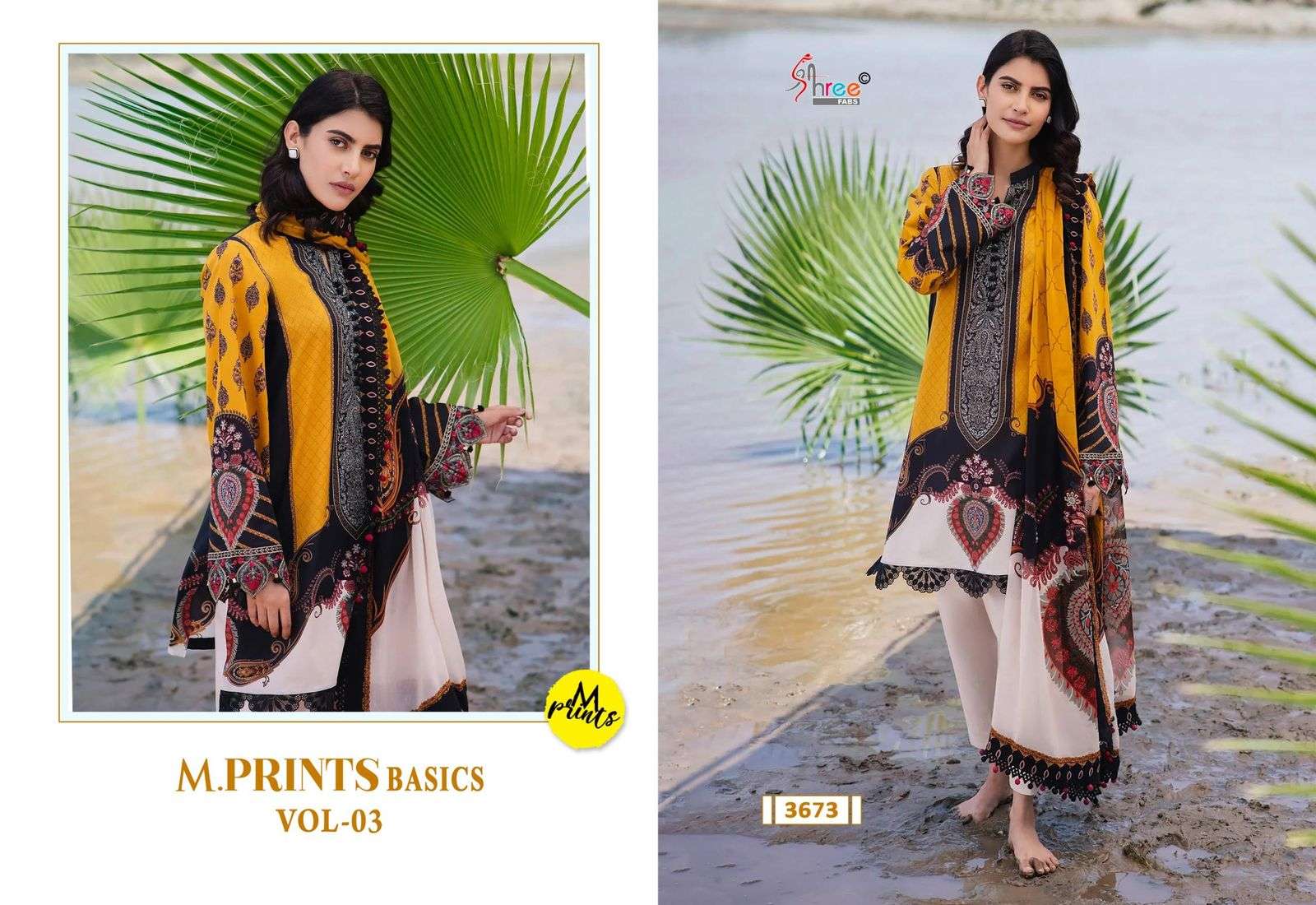SHREE FABS M PRINTS BASICS VOL 3 COTTON FANCY WORK SALWAR KAMEEZ 